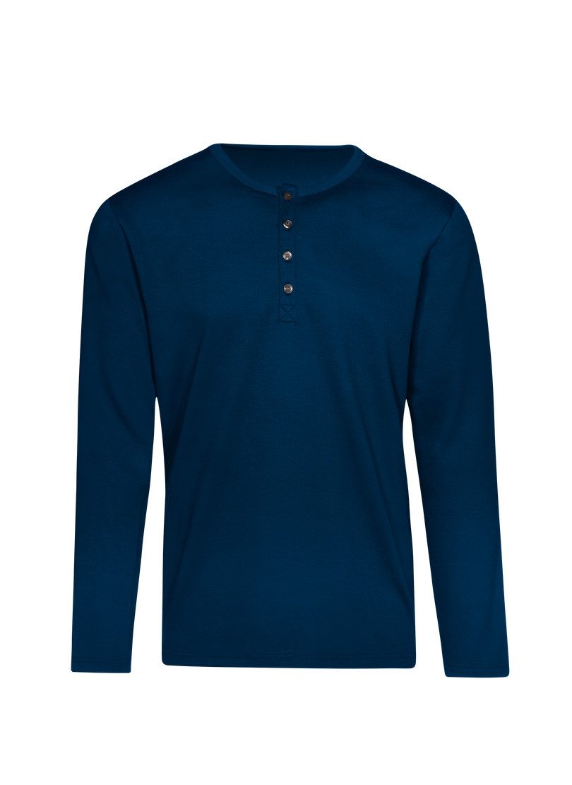 Trigema Longsleeve TRIGEMA shirt met lange mouwen en knoopsluiting (1-delig)