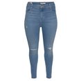 levi's plus skinny fit jeans 721 pl hi rise skinny met gerafelde zoom blauw