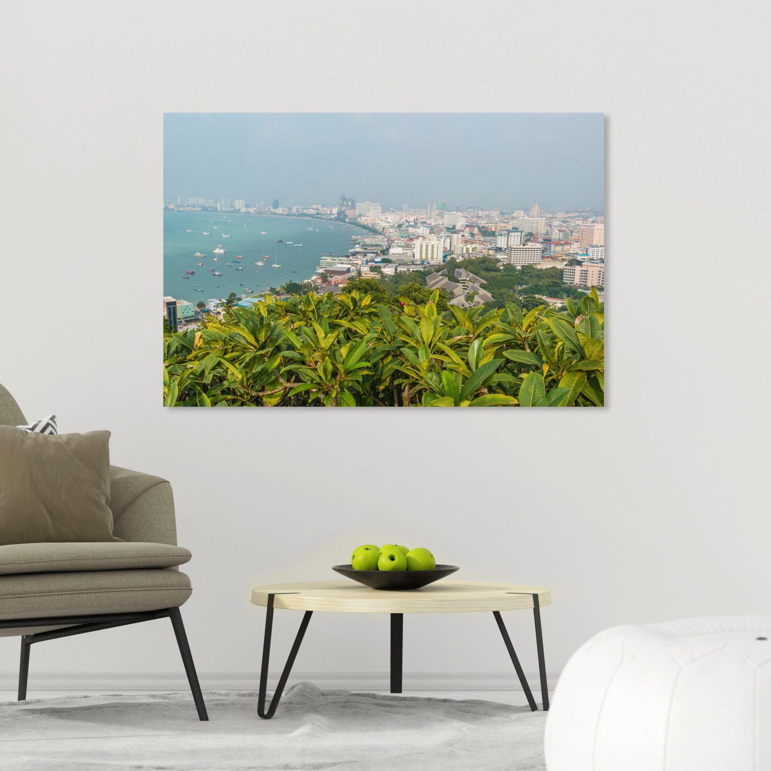 queence Artprint op acrylglas Stad aan de zee Fine Art-print in galeriekwaliteit
