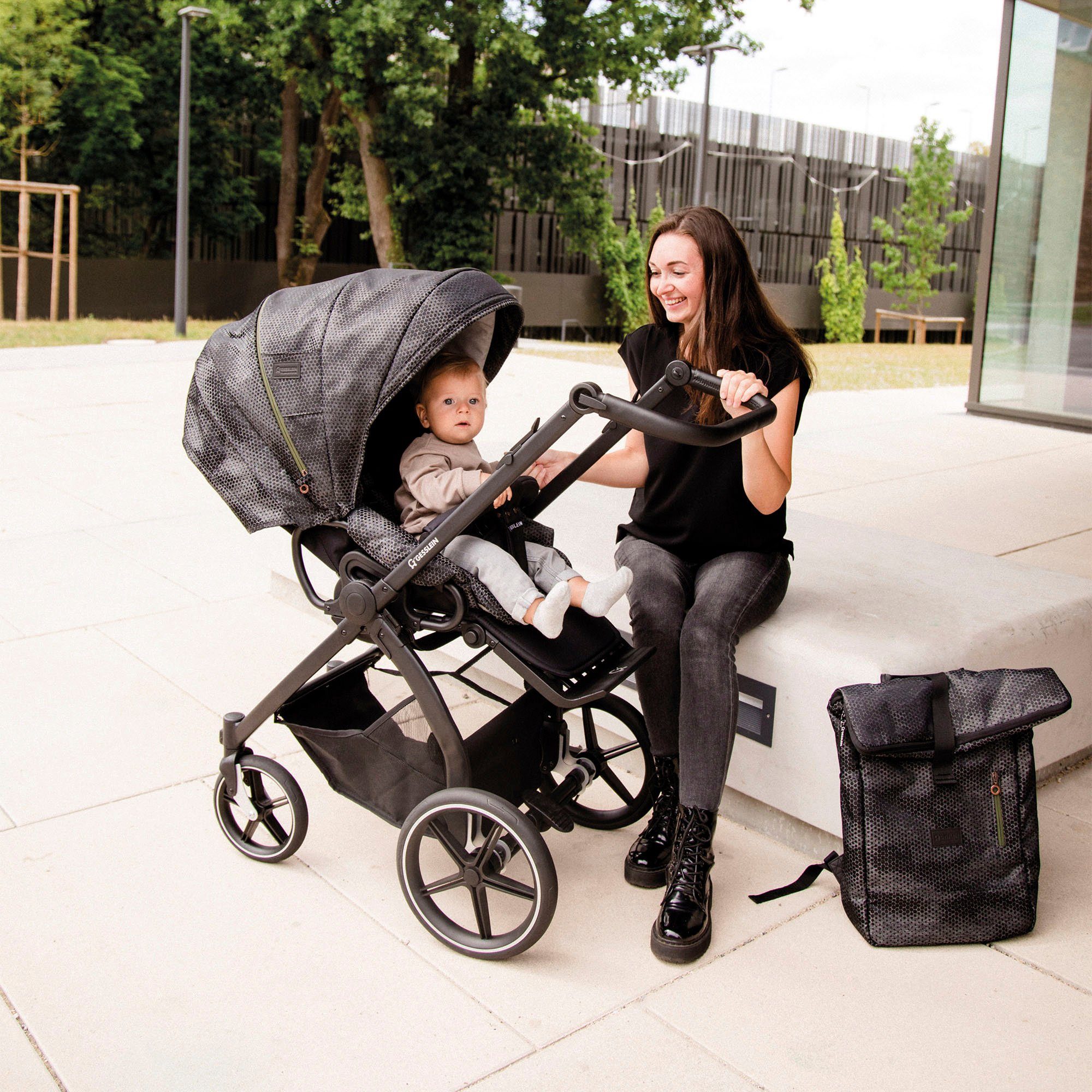 Gesslein Combi-kinderwagen FX4 Soft+ met opzetstuk Classic zwart/zwart, zwartgrijs