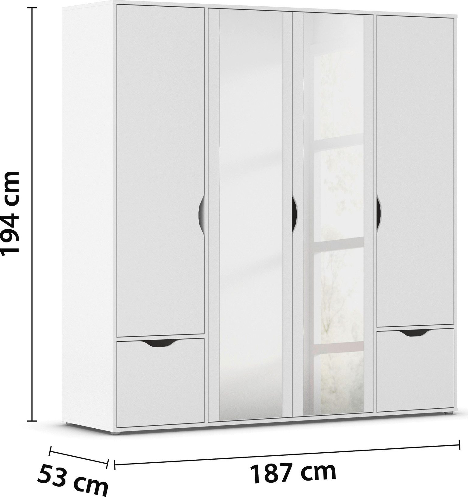 rauch Draaideurkast Kledingkast Kast Garderobe Wasmand NARAI met Laden Greefaansluitingen voor een greeploze look TOPSELLER MADE IN GERMANY