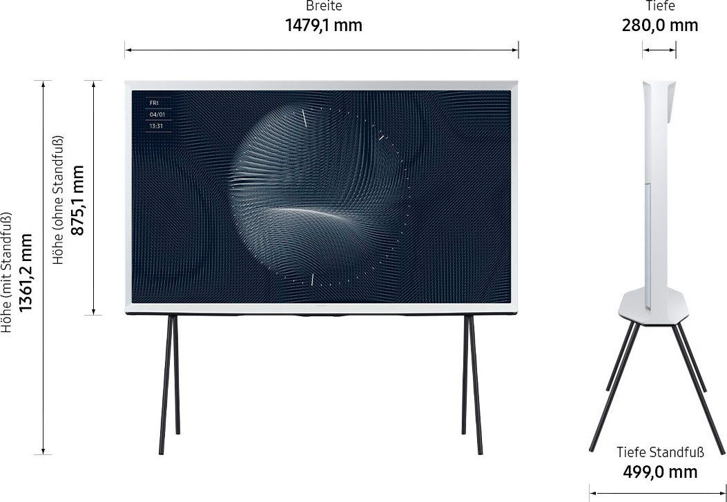 Samsung Led-lifestyle-TV 65" QLED 4K The Serif (2022), 163 cm / 65", Smart TV, Quantum HDR, Beste upscaling dankzij Quantum processor 4k, Mat display