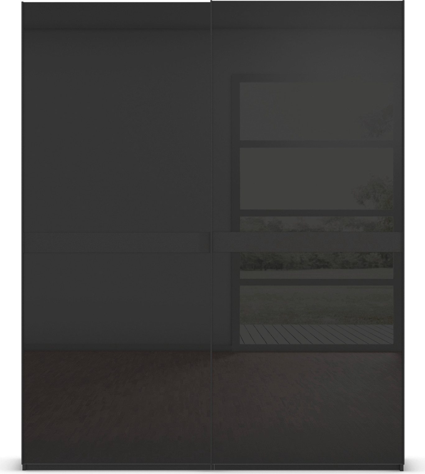 rauch Schuifdeurkast Kledingkast kast garderobe slaapkamerkast SCALE-LINE edel uiterlijk met buikband in corpuskleur met glasfront made in germany