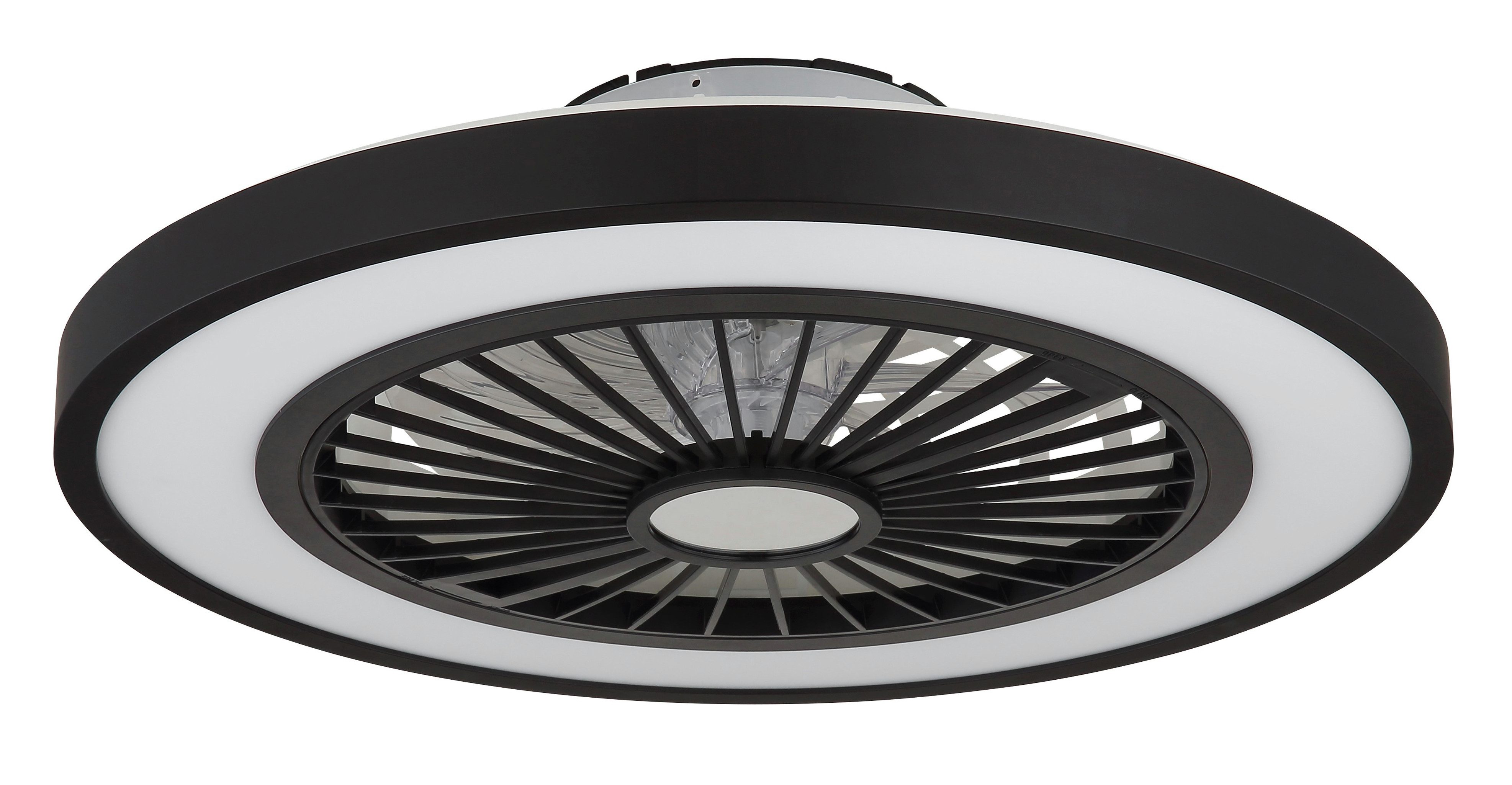 Globo Lightning Plafondlamp BLIZZAK Plafondventilator metaal zwart mat, LED (1 stuk)
