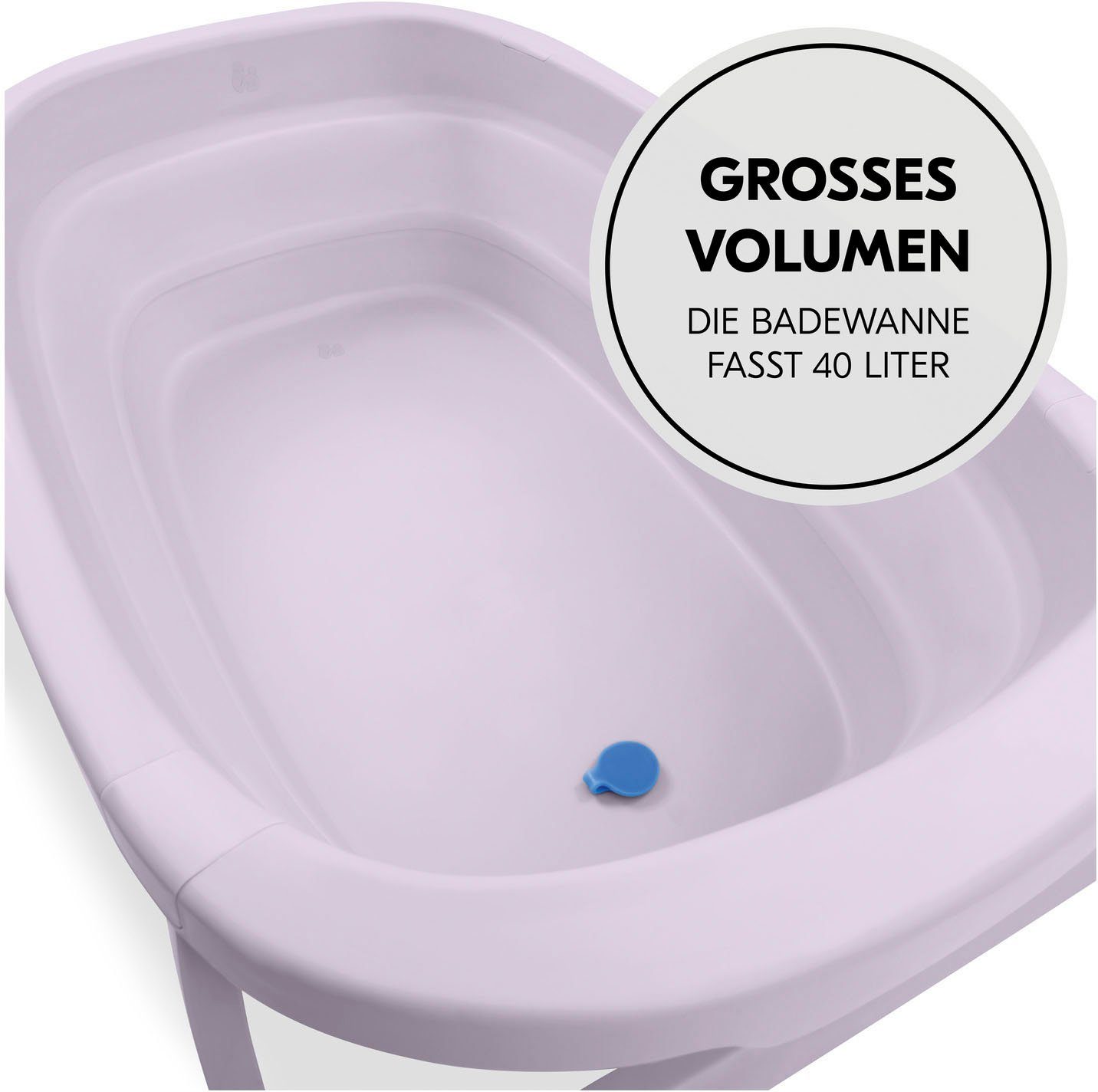 Hauck Babybadje Wash N Fold M, Lavender Vouwbad met watertemperatuurmeting aan de afvoerstop