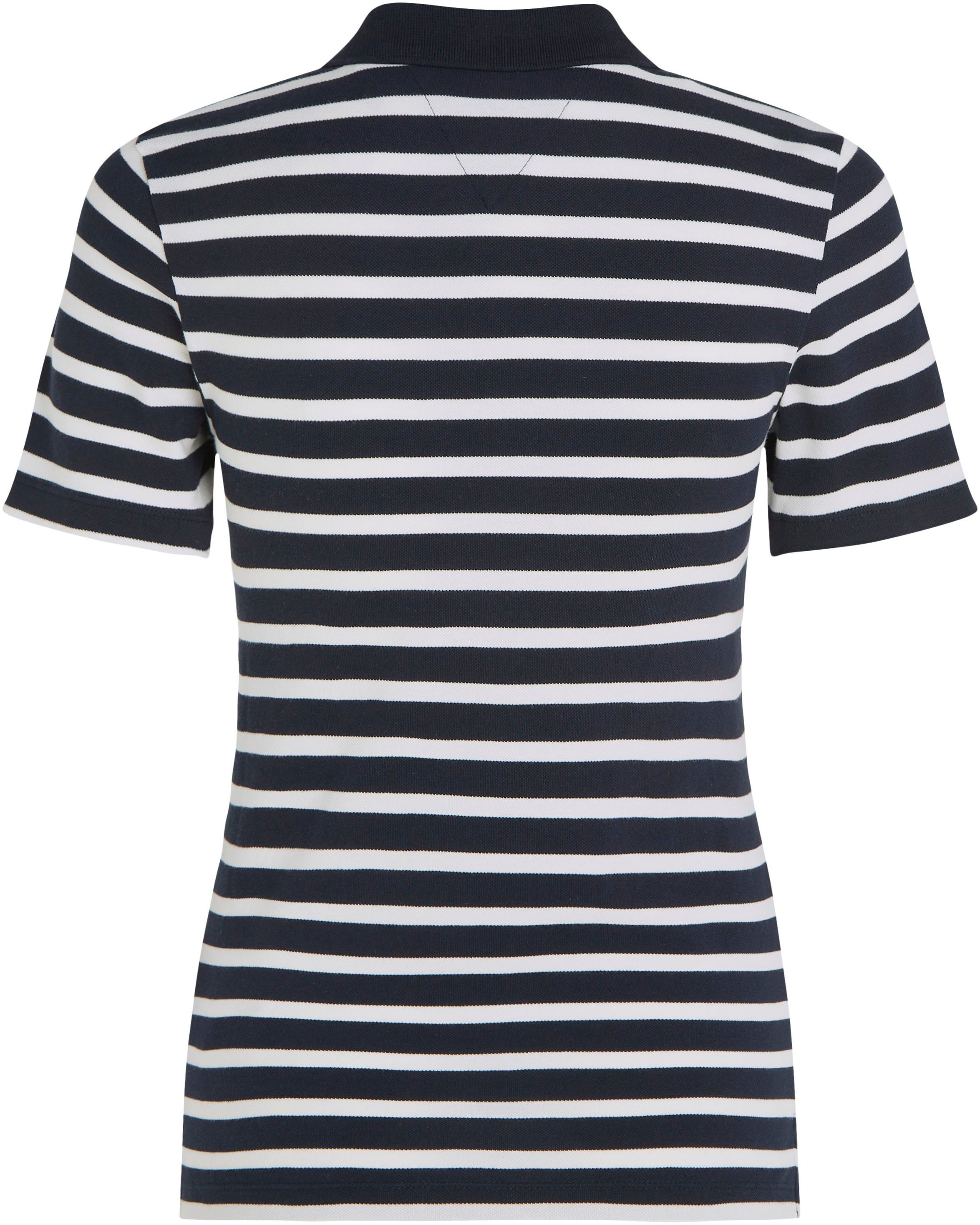 Tommy Hilfiger Poloshirt 1985 SLIM PIQUE STRIPE POLO SS met discreet geborduurd logo