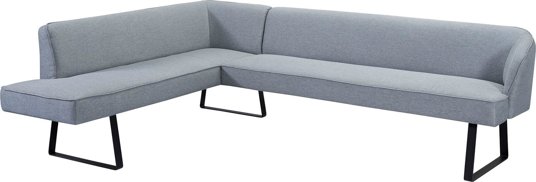exxpo - sofa fashion Hoekbank Americano met opstaande naad en metalen poten, bekleding in verschillende kwaliteiten