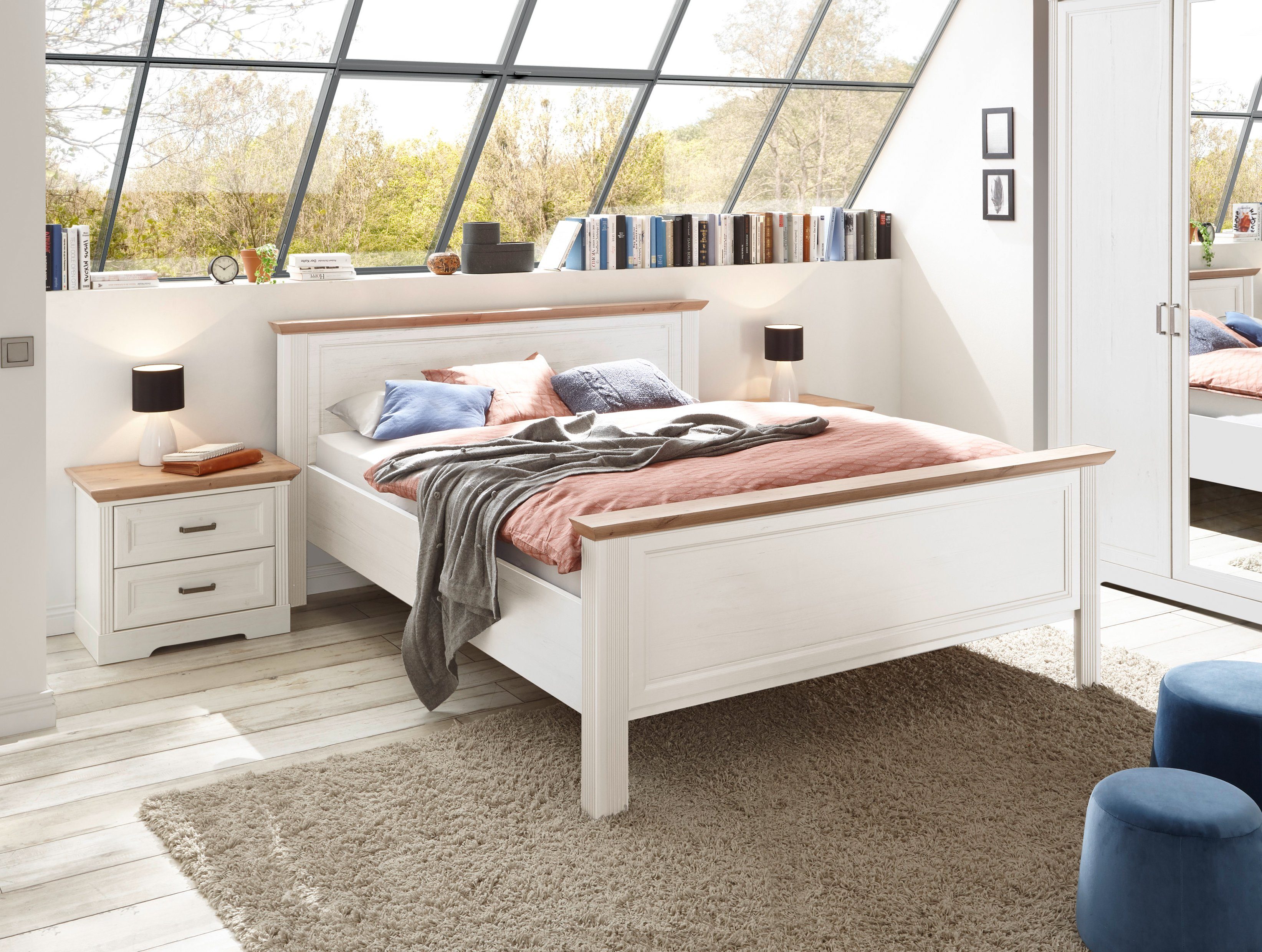Schlafkontor Bedframe Jasmin II in landelijke stijl