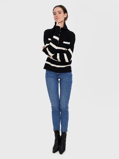 Vero Moda Schipperstrui VMSABA STRIPE LS HIGHNECK BLOUSE GA NOOS