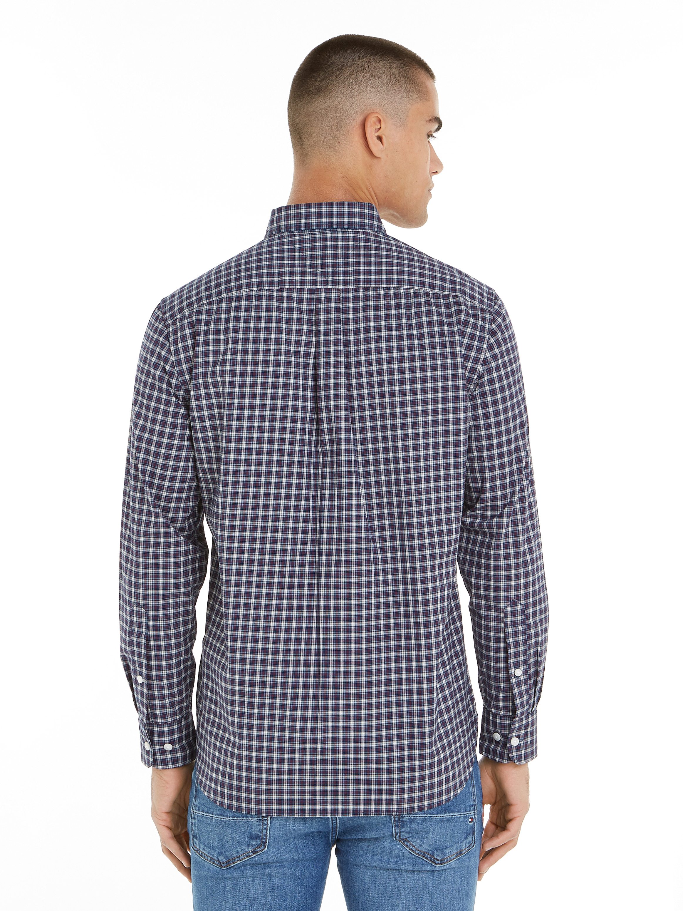 Tommy Hilfiger Overhemd met lange mouwen FLEX POPLIN MINI TARTAN RF SHIRT