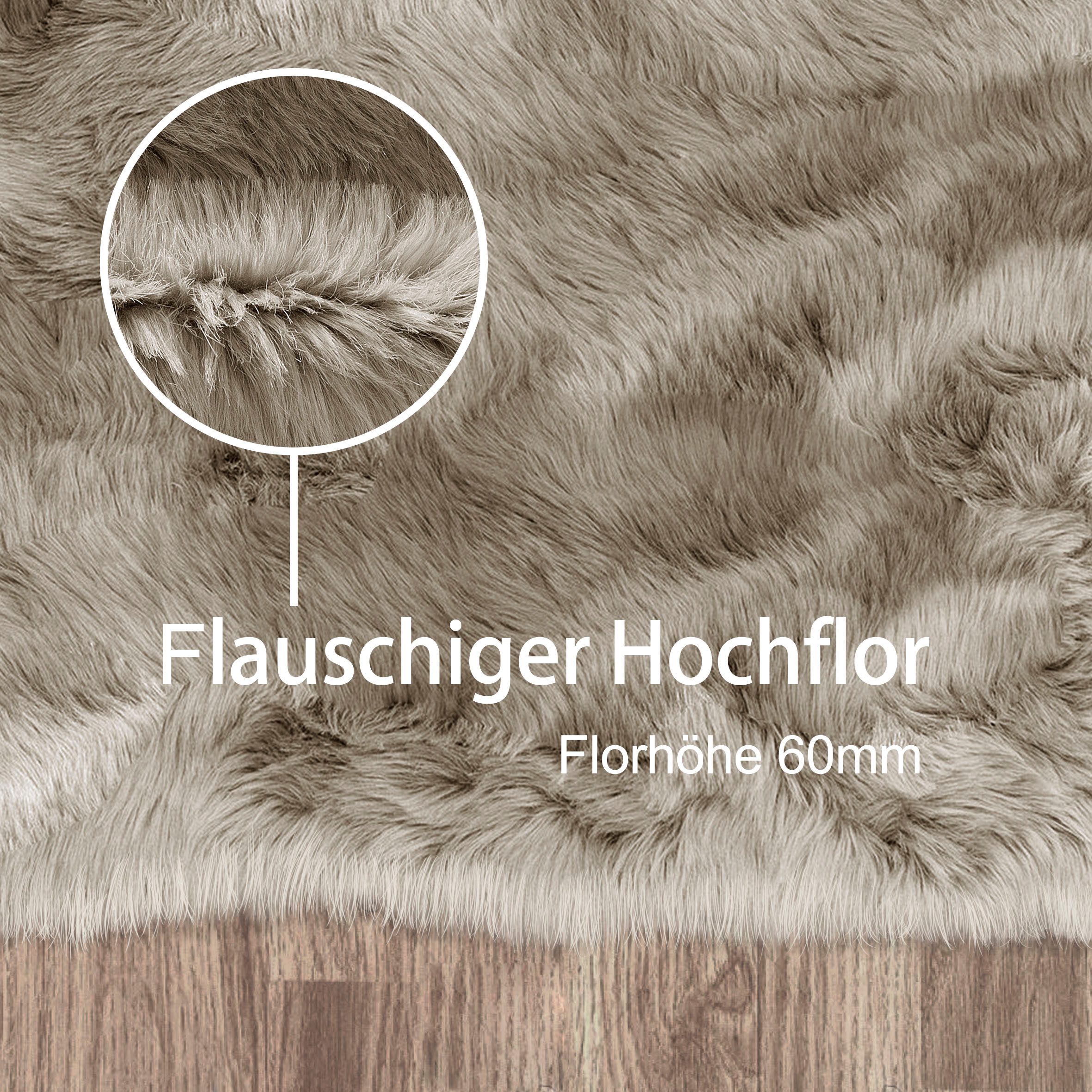 my home Hoogpolig vloerkleed Valeria schapenvacht tapijt knuffelig Imitatiebont, vachtmodel, zachte vloerkleden, slaapkamer, woonkamer