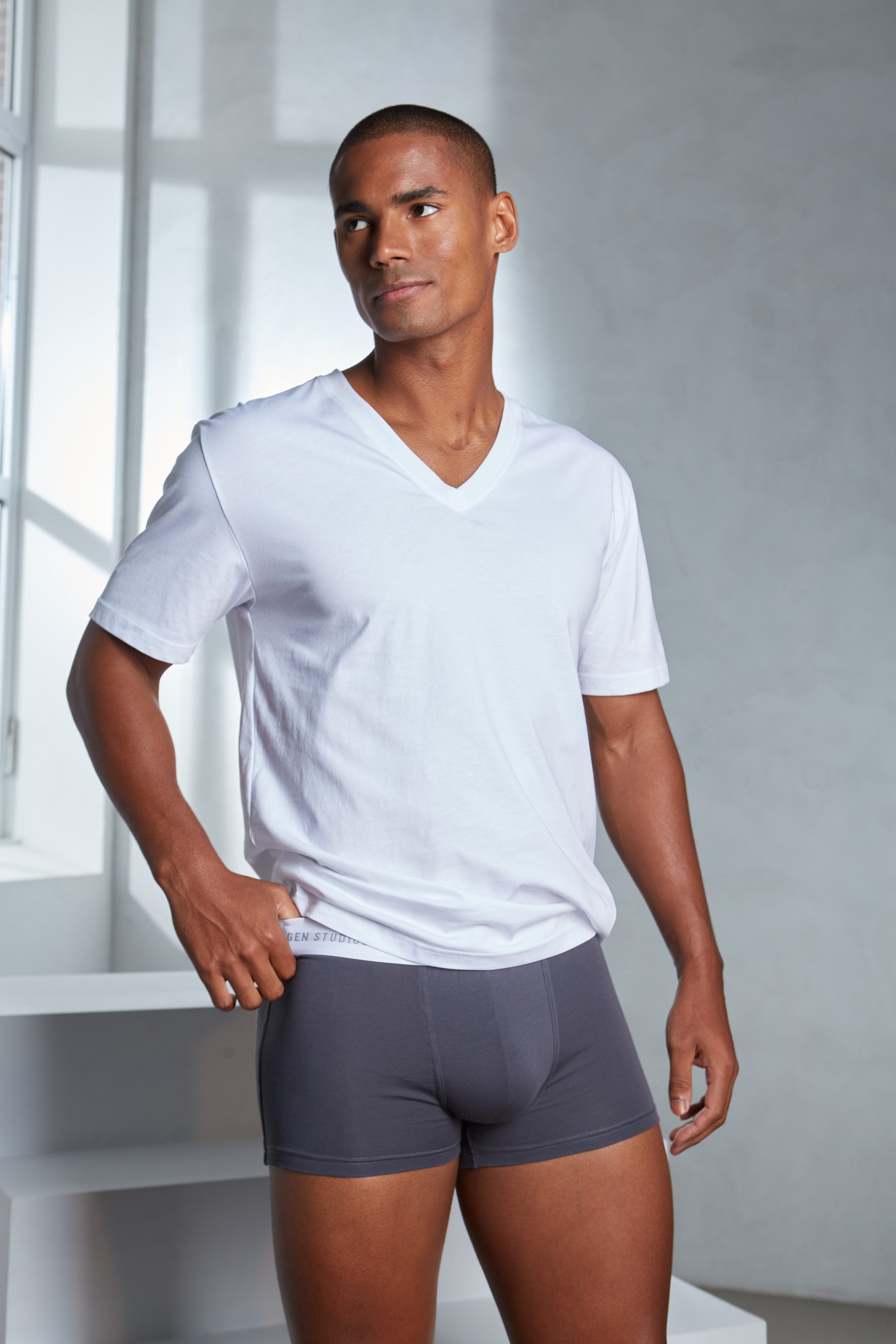 Copenhagen Studios Boxershort voor heren met witte logo-tailleband (set, 3 stuks)