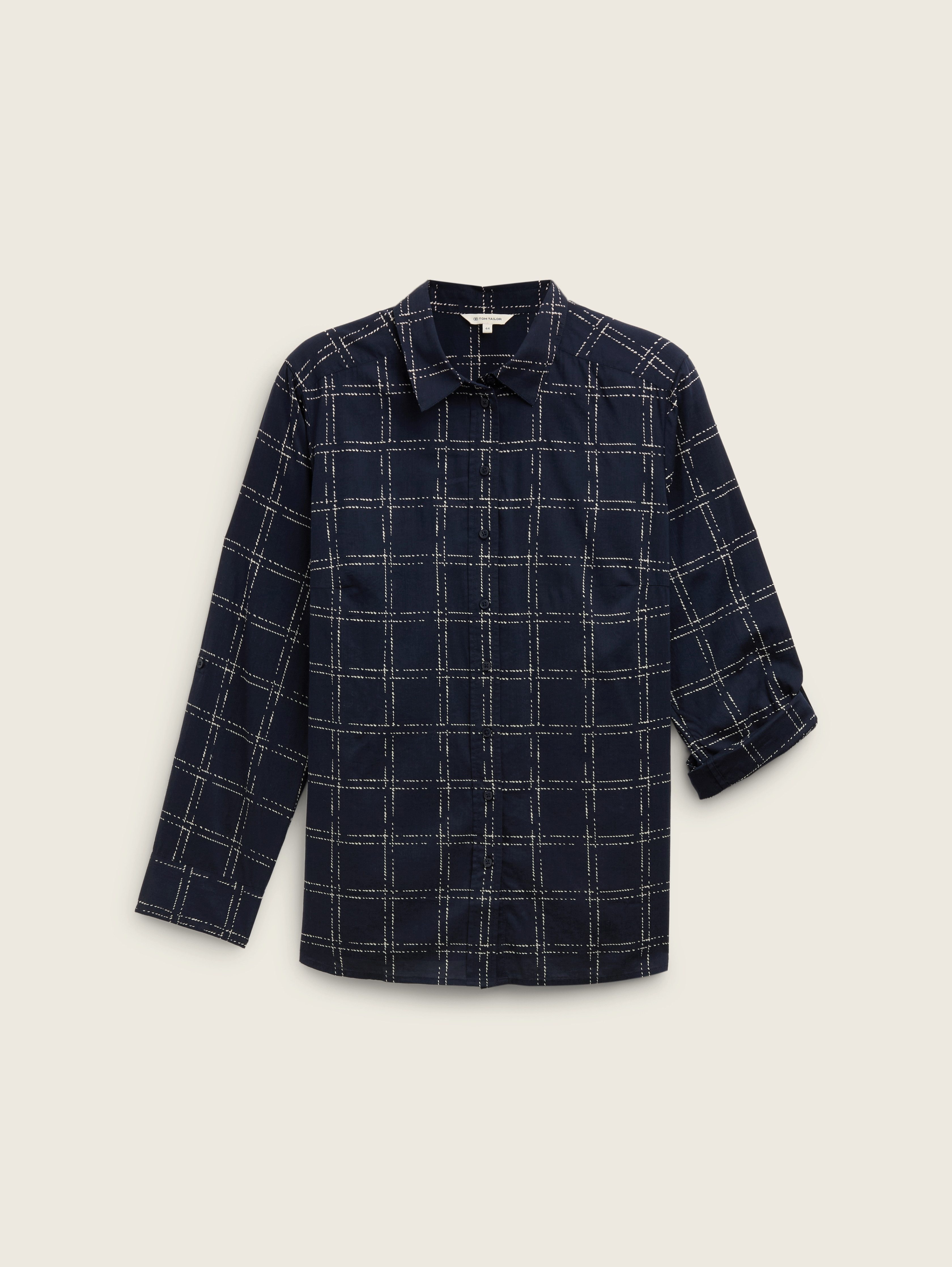 TOM TAILOR MY TRUE ME Blouse met lange mouwen geruit met grafisch patroon