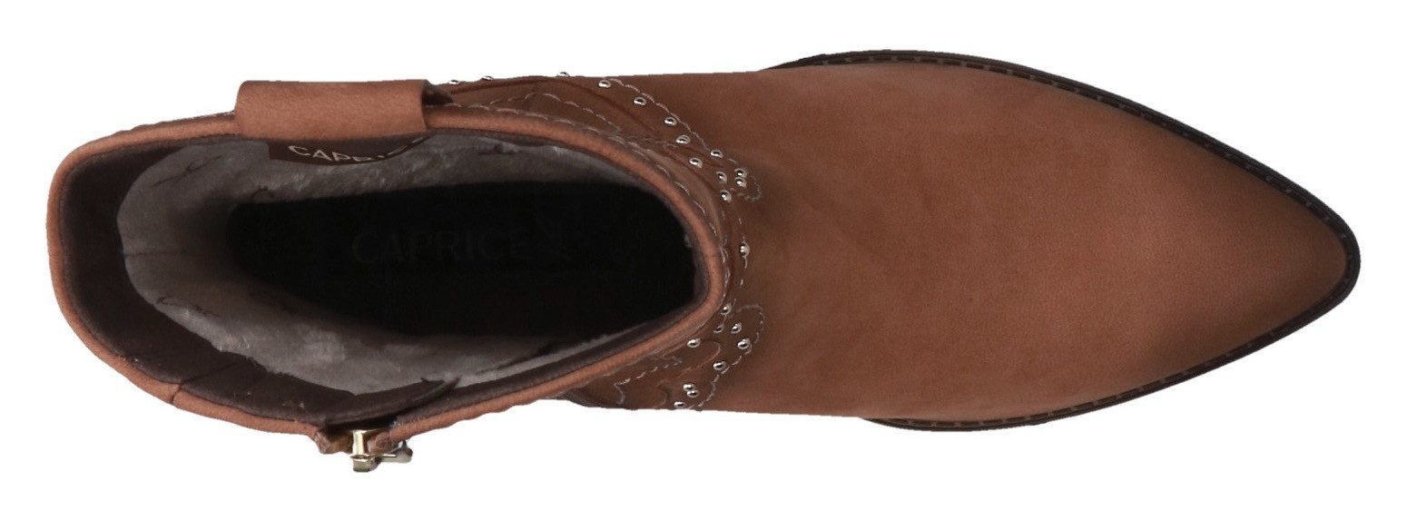 Caprice Cowboylaarsjes , blokhak, western enkellaarsjes, westernlaarzen versierd met studs