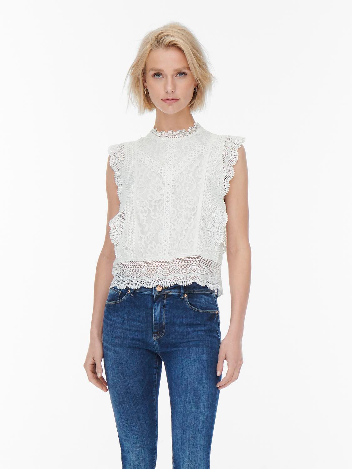 Only Kanten shirt ONLKARO S/L LACE TOP NOOS WVN
