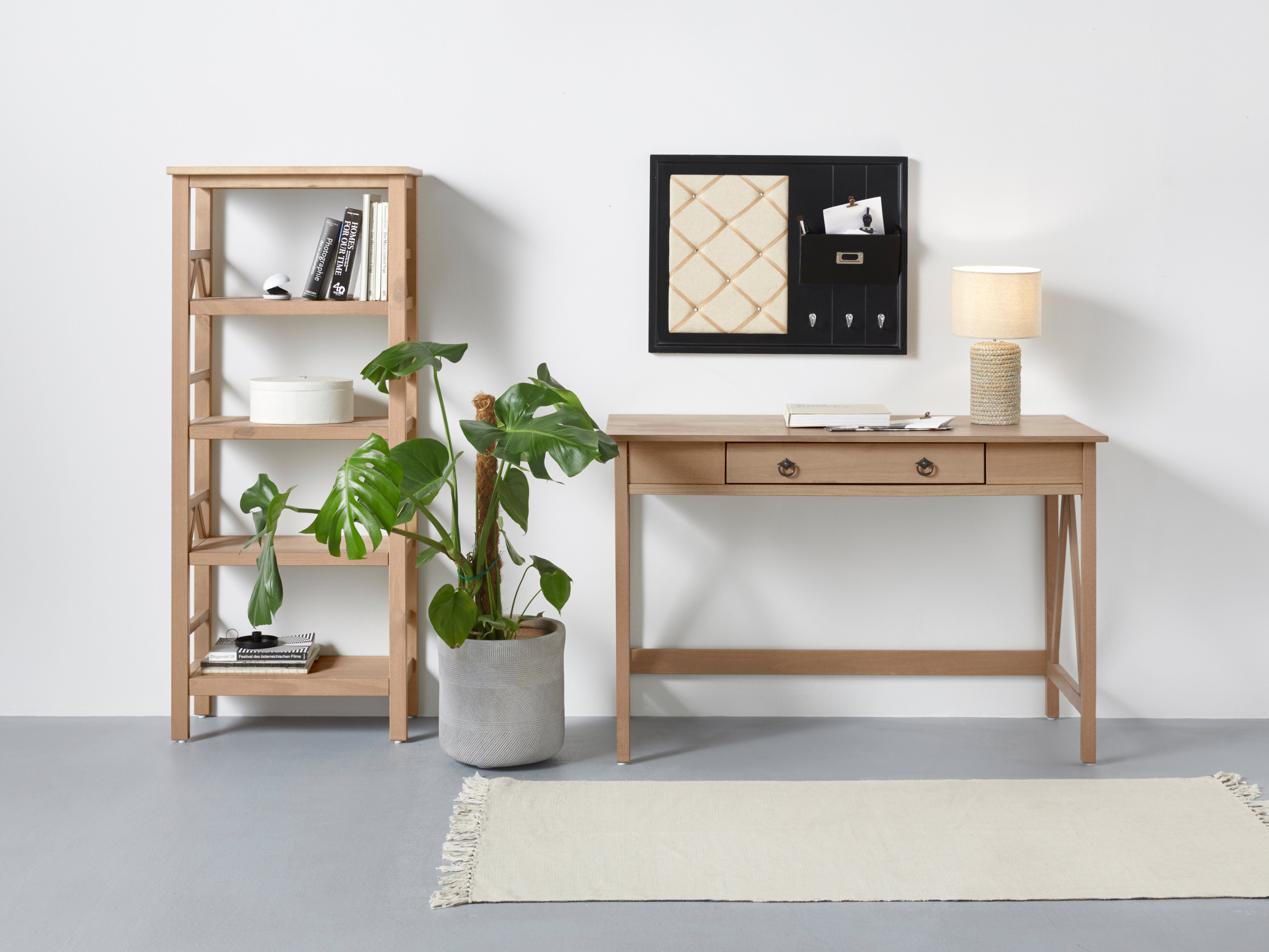 Timbers Bureau Fonville van grenenhout, breedte 116,5 cm, thuiskantoor, sidetable