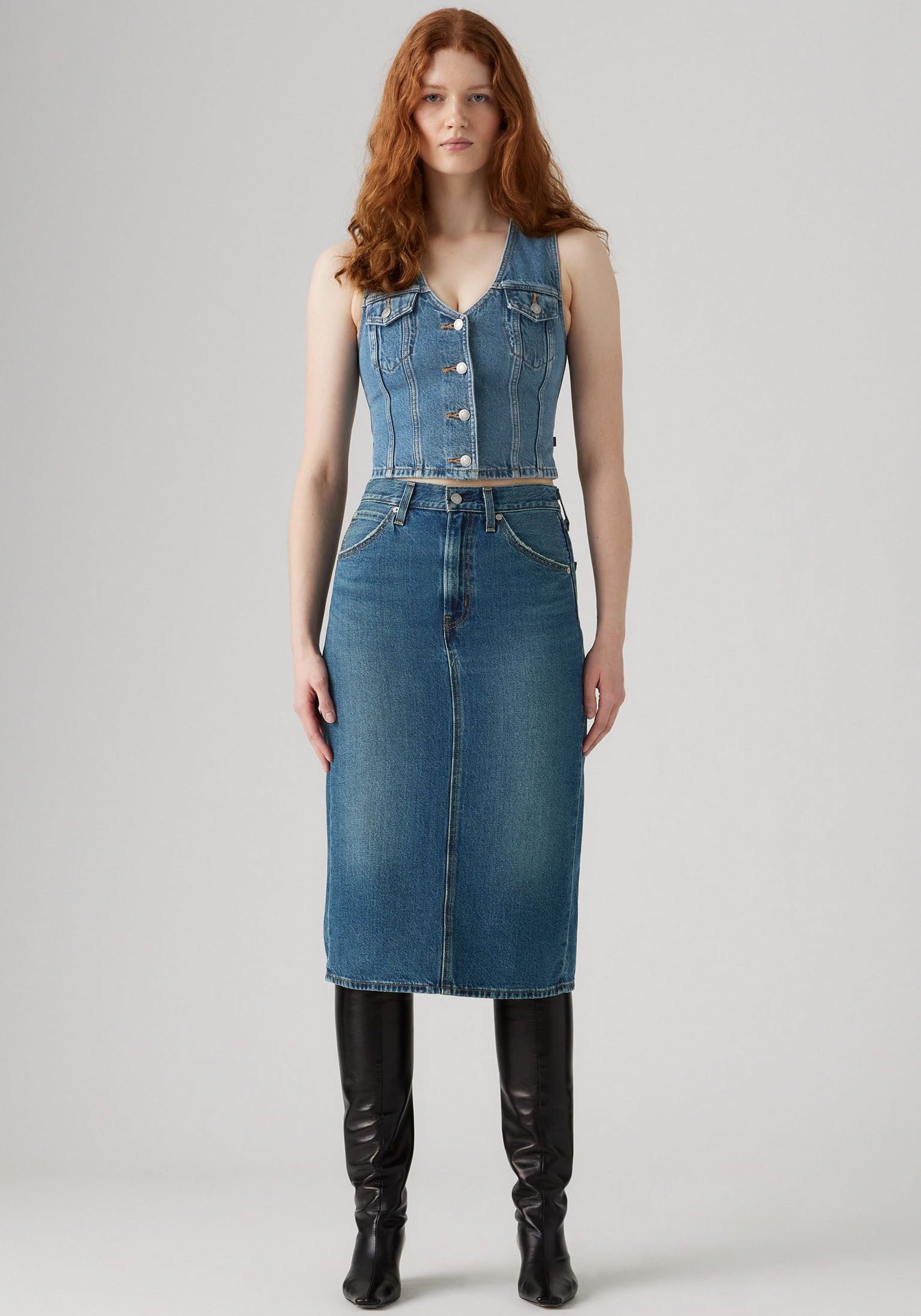 Levi's® Jeans rok HR BACK SLIT SKIR