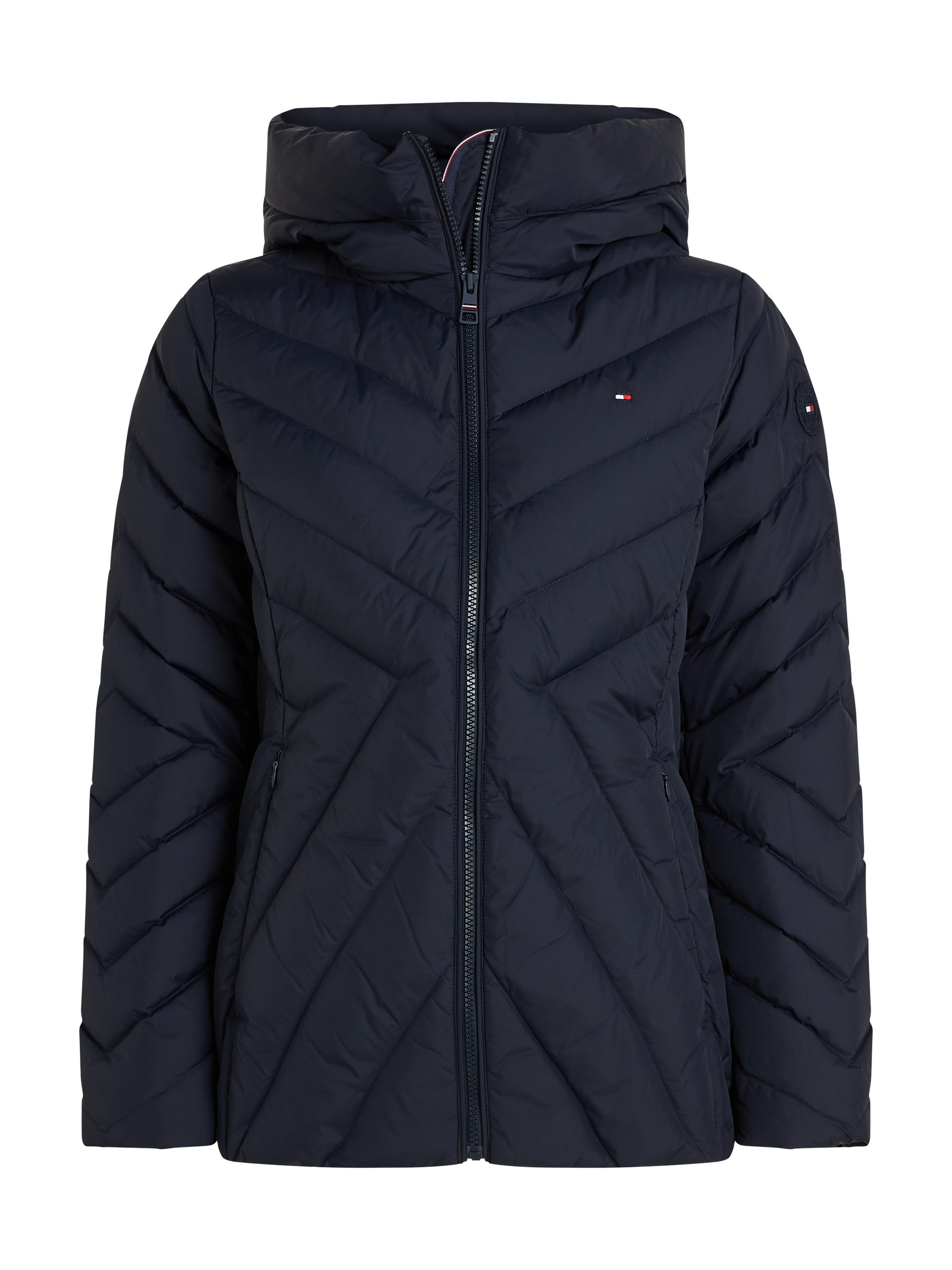 Tommy Hilfiger Gewatteerde jas CHEVRON MW PADDED JACKET met gemiddelde vulling en tommy hilfiger merklabel