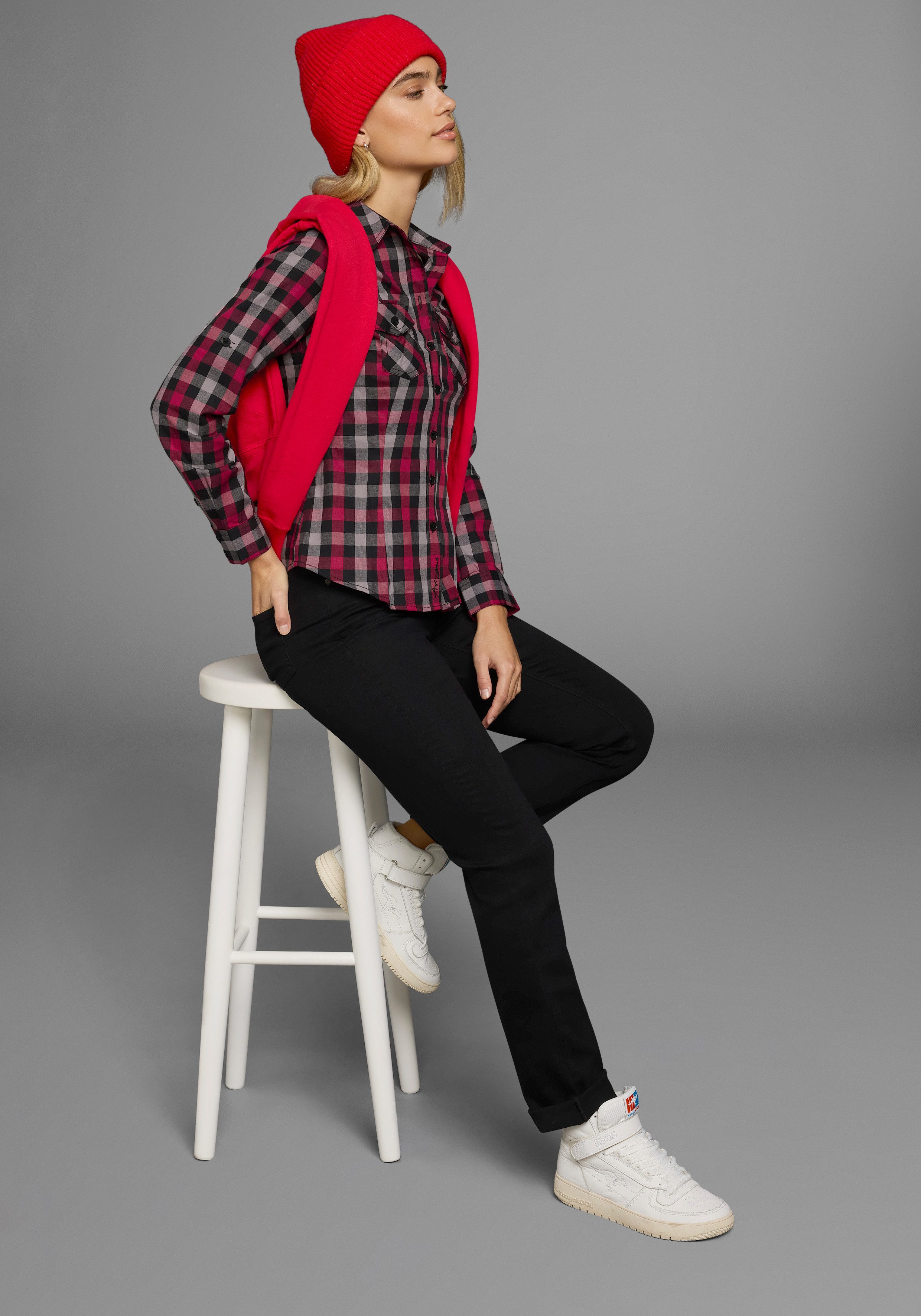 Arizona Geruite blouse Casual houthakkers-look