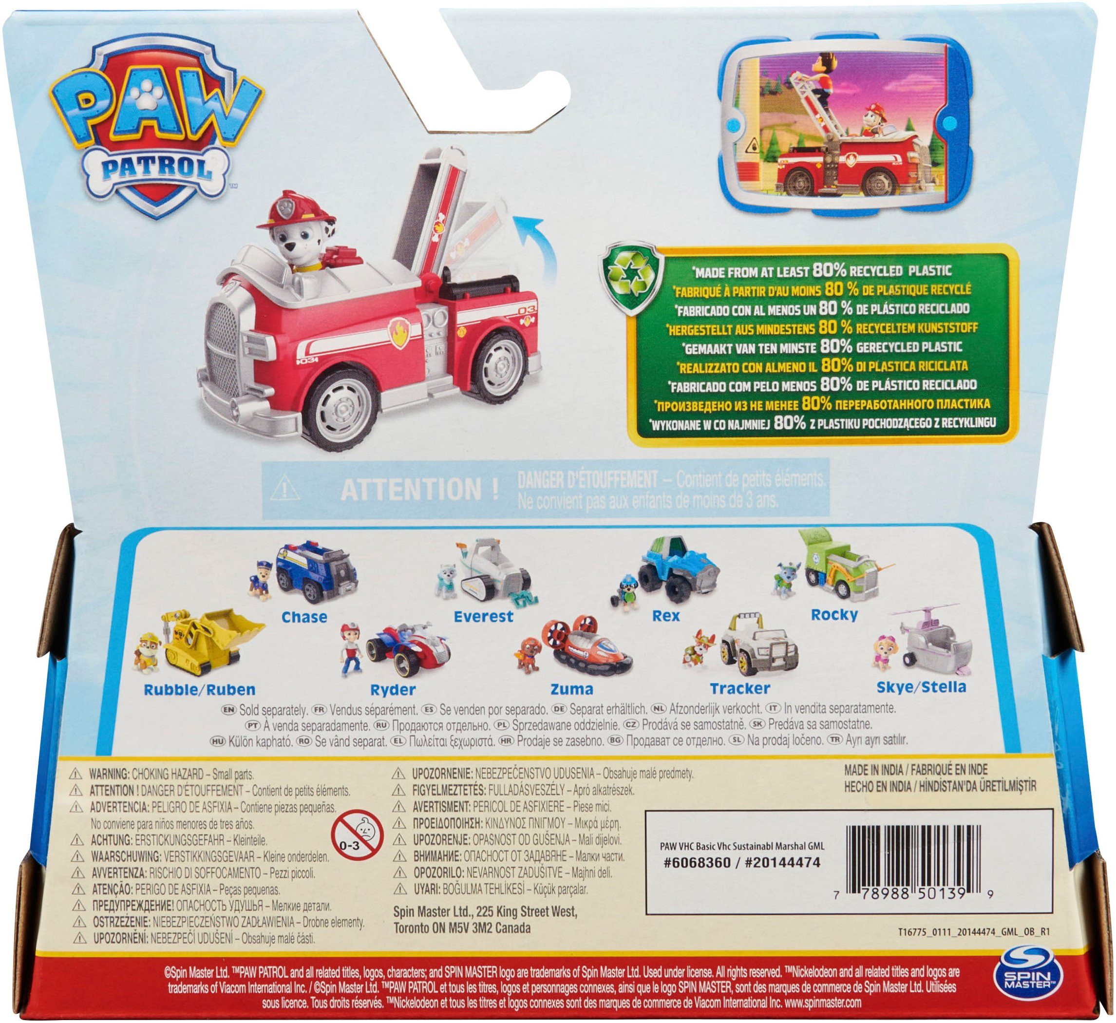 Spin Master Speelgoedauto Paw Patrol - Sust. Basic Vehicle Marshall