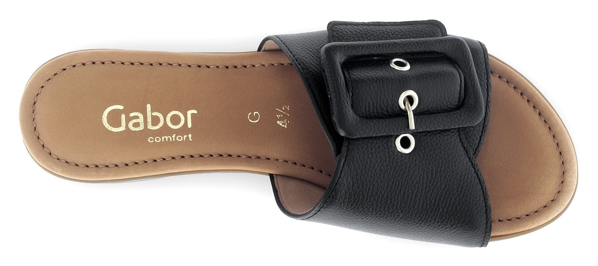 Gabor Slippers Rhodos , blokhak, zomerschoen, comfortabele schoen in breedte g (= breed)