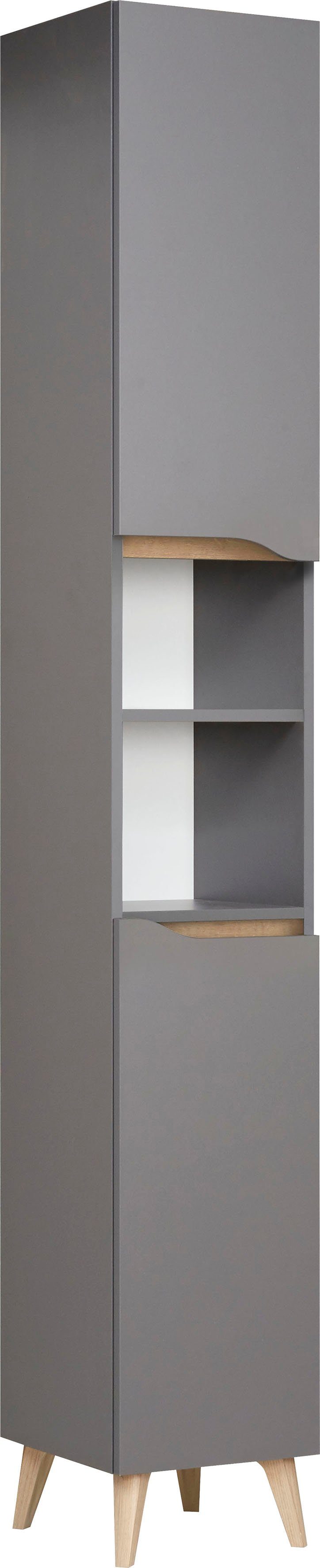 Saphir Hoge kast Quickset badkamermeubel 30 cm breed, 2 deuren, 1 nis, 2 planken