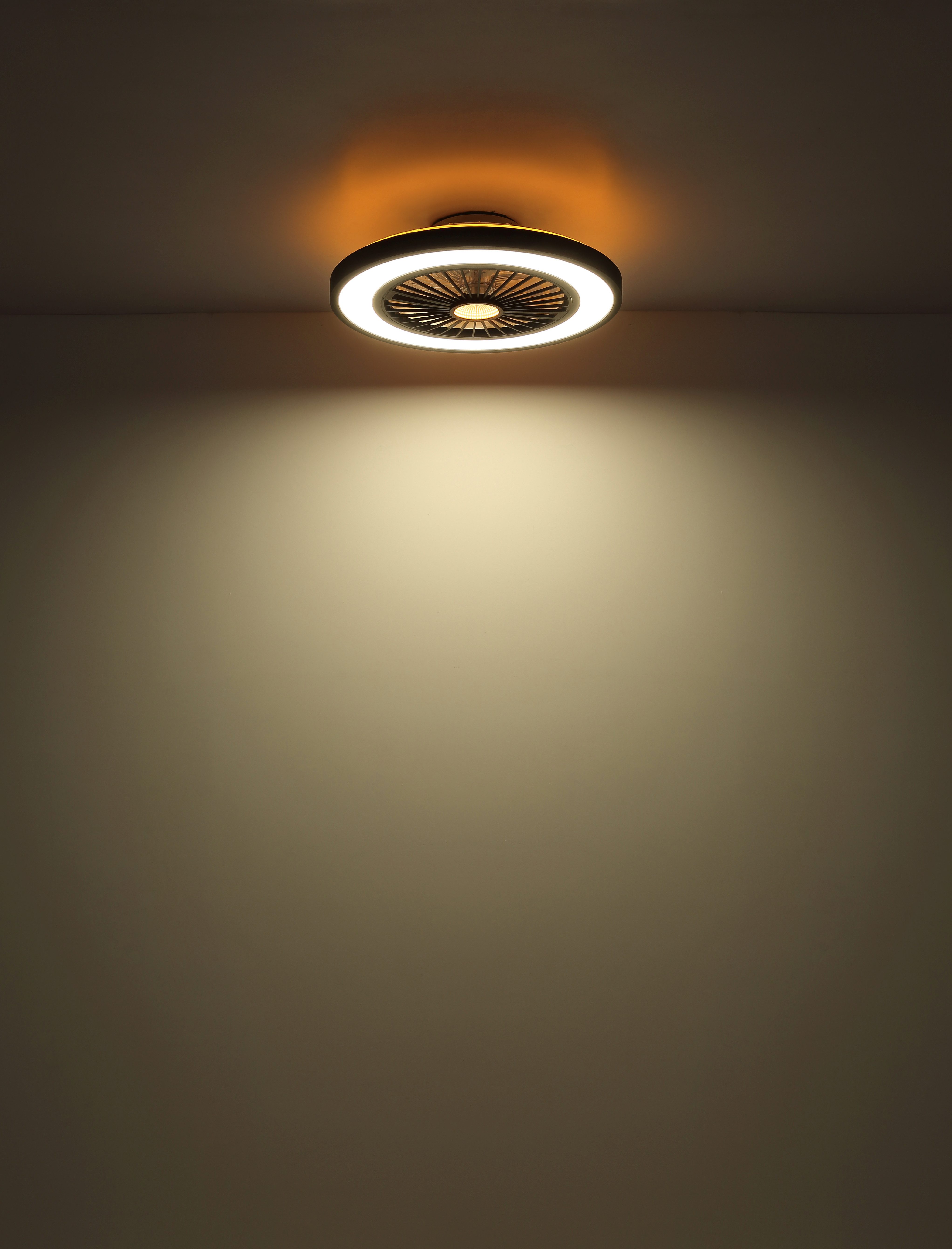 Globo Lightning Plafondlamp BLIZZAK Plafondventilator metaal zwart mat, LED (1 stuk)
