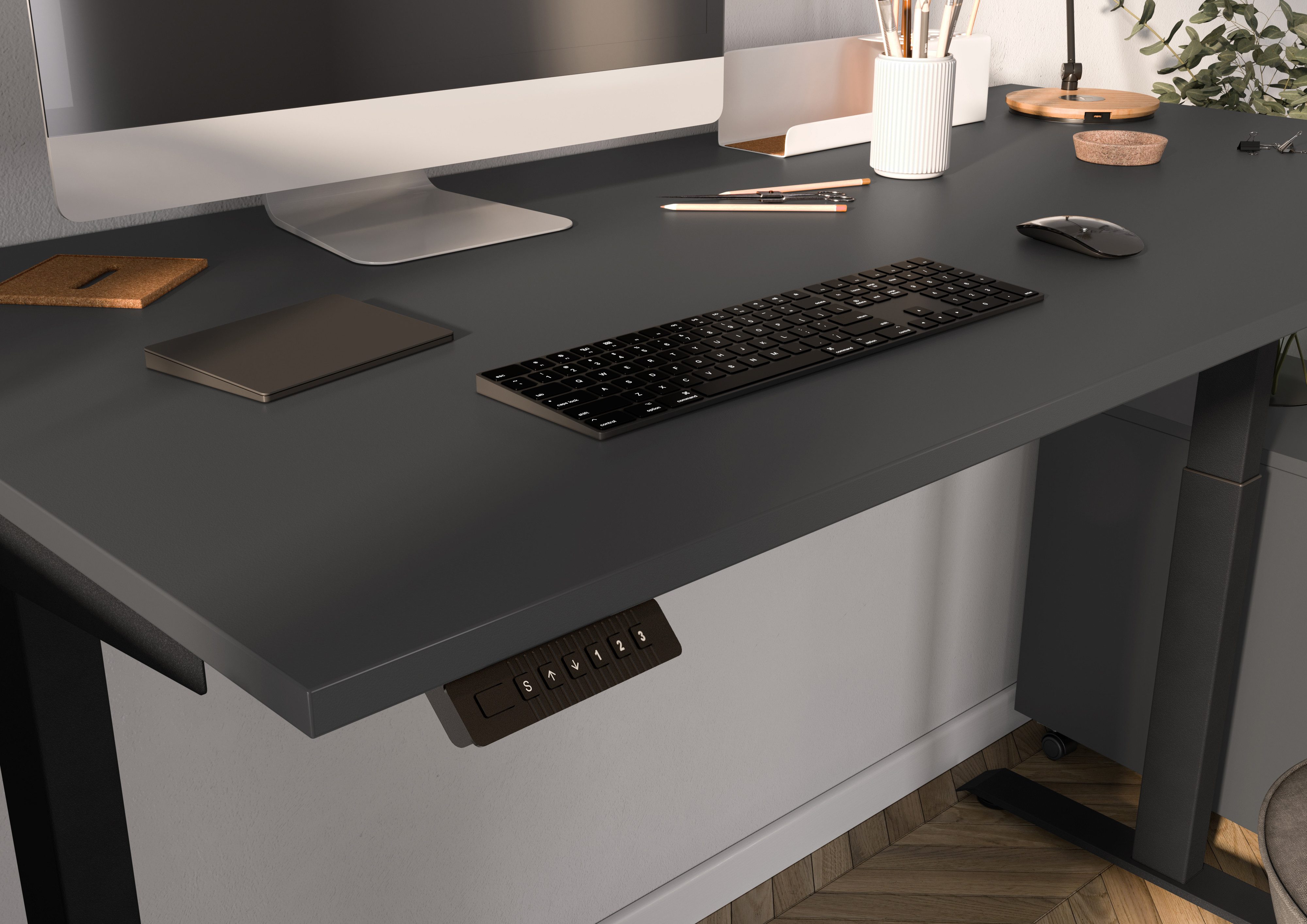 GERMANIA Kantoormeubelset Milaan incl. bureau, kastje op wieltjes, roomdivider en dressoir (4-delig)