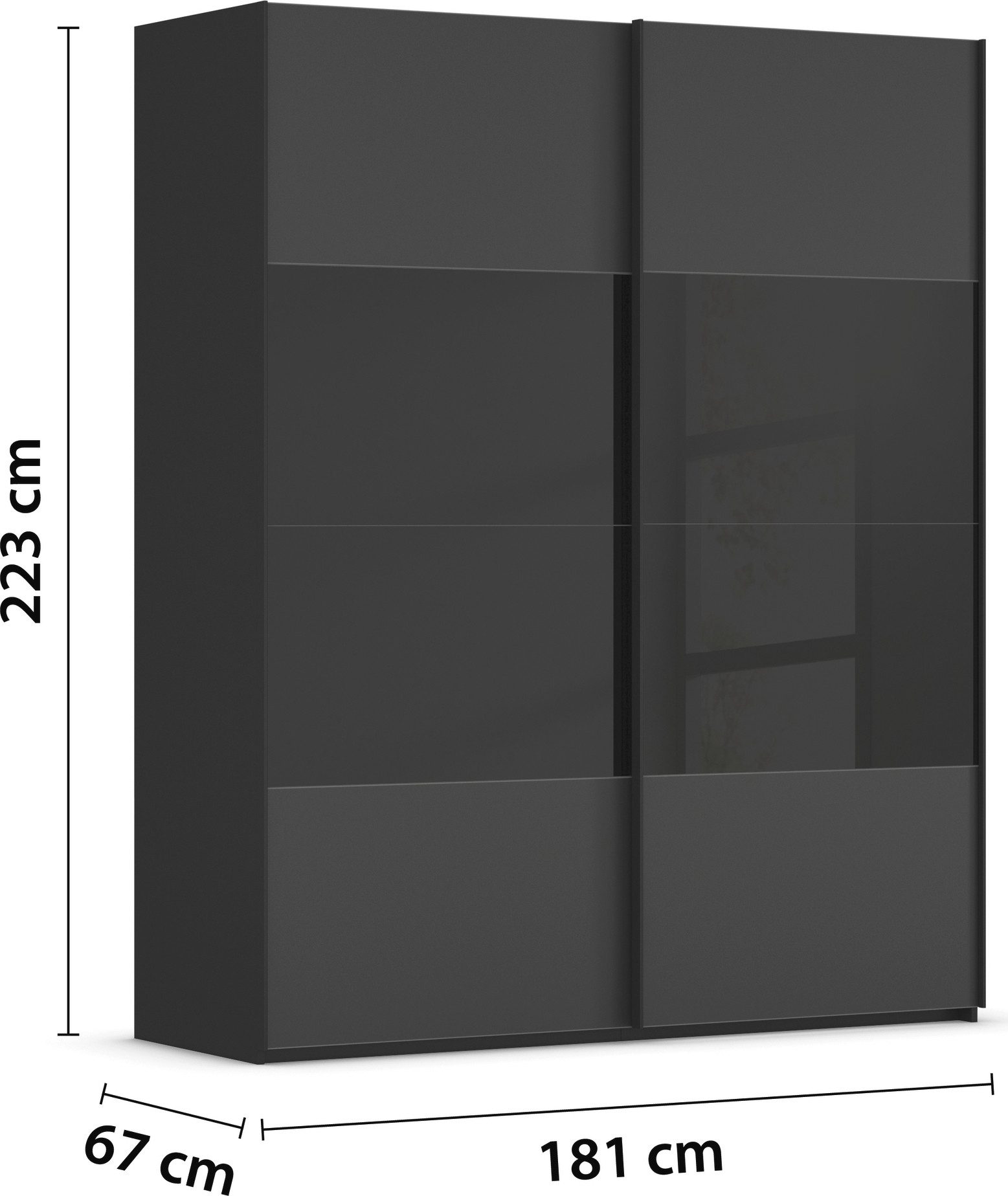 rauch Schuifdeurkast Kledingkast Kast Garderobe Slaapkamerkast SCALE-FYRA edel vierdelige deuren glas mat/glanzend veel kleuren made in germany