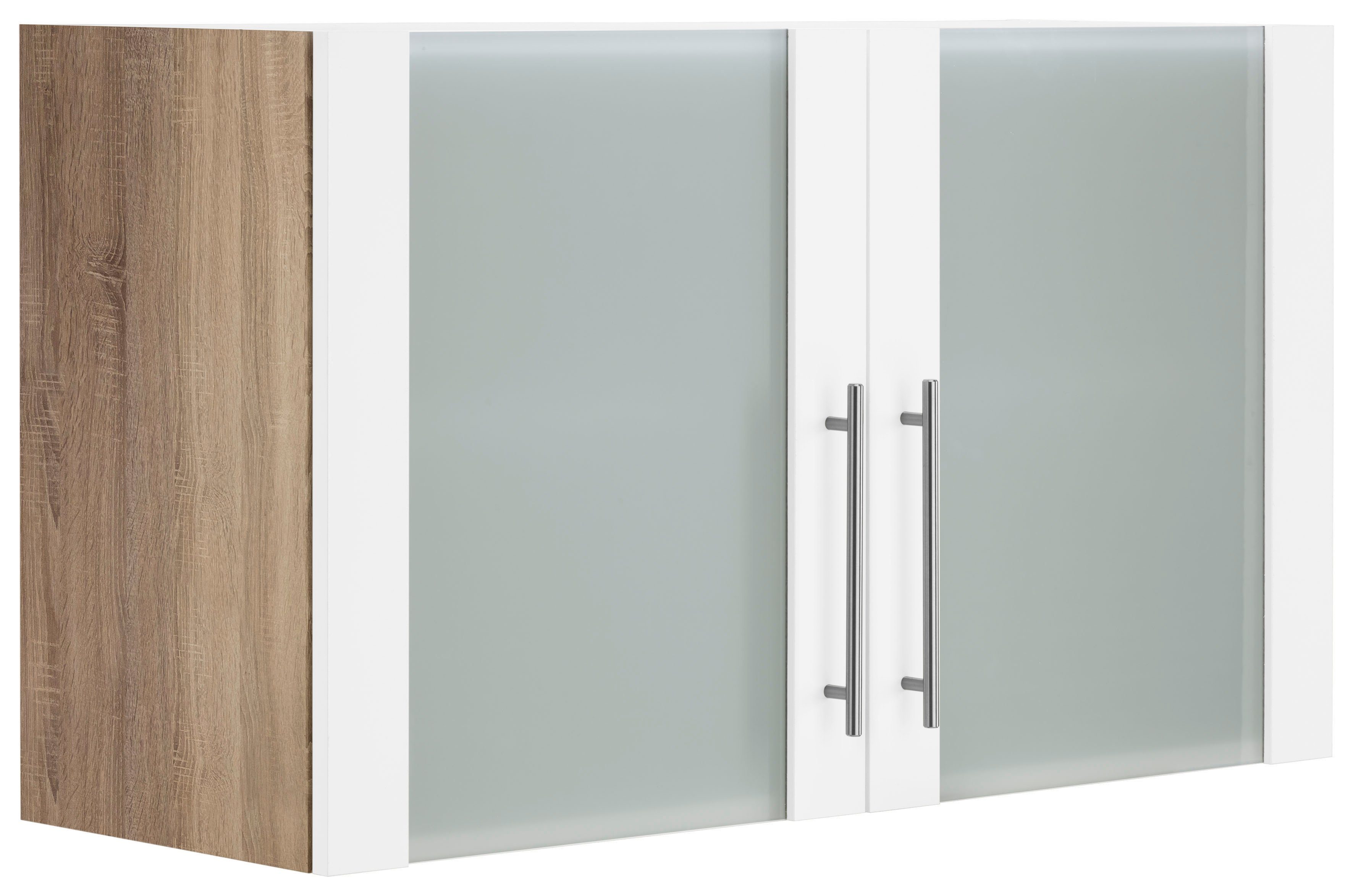 wiho Küchen Hangend kastje met glasdeur Cali Front met glasinzet hangkasten beige