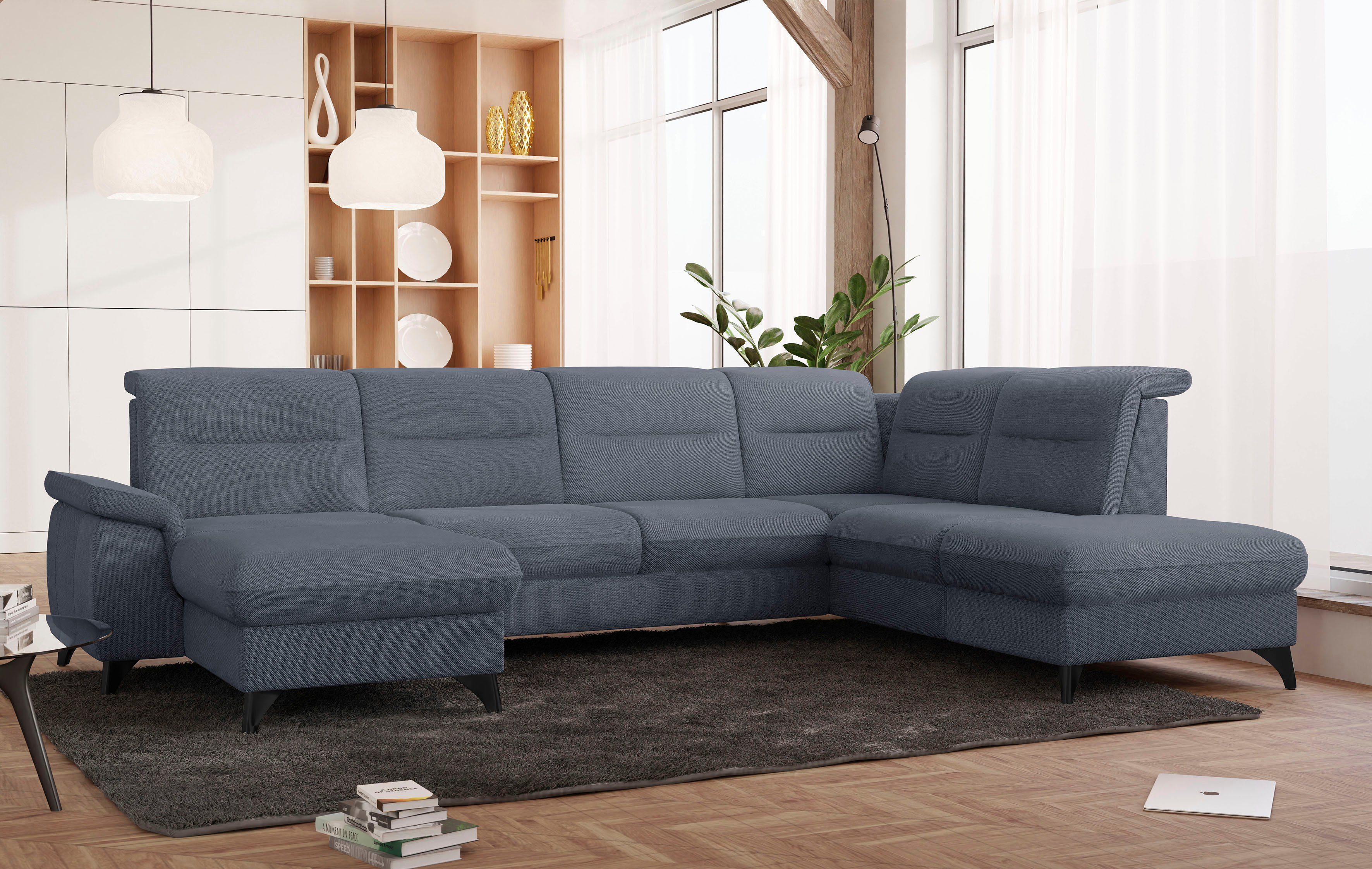 sit&more Zithoek Astoria U-vorm naar keuze met motorische relaxfunctie grijs, zithoeken, 329 cm