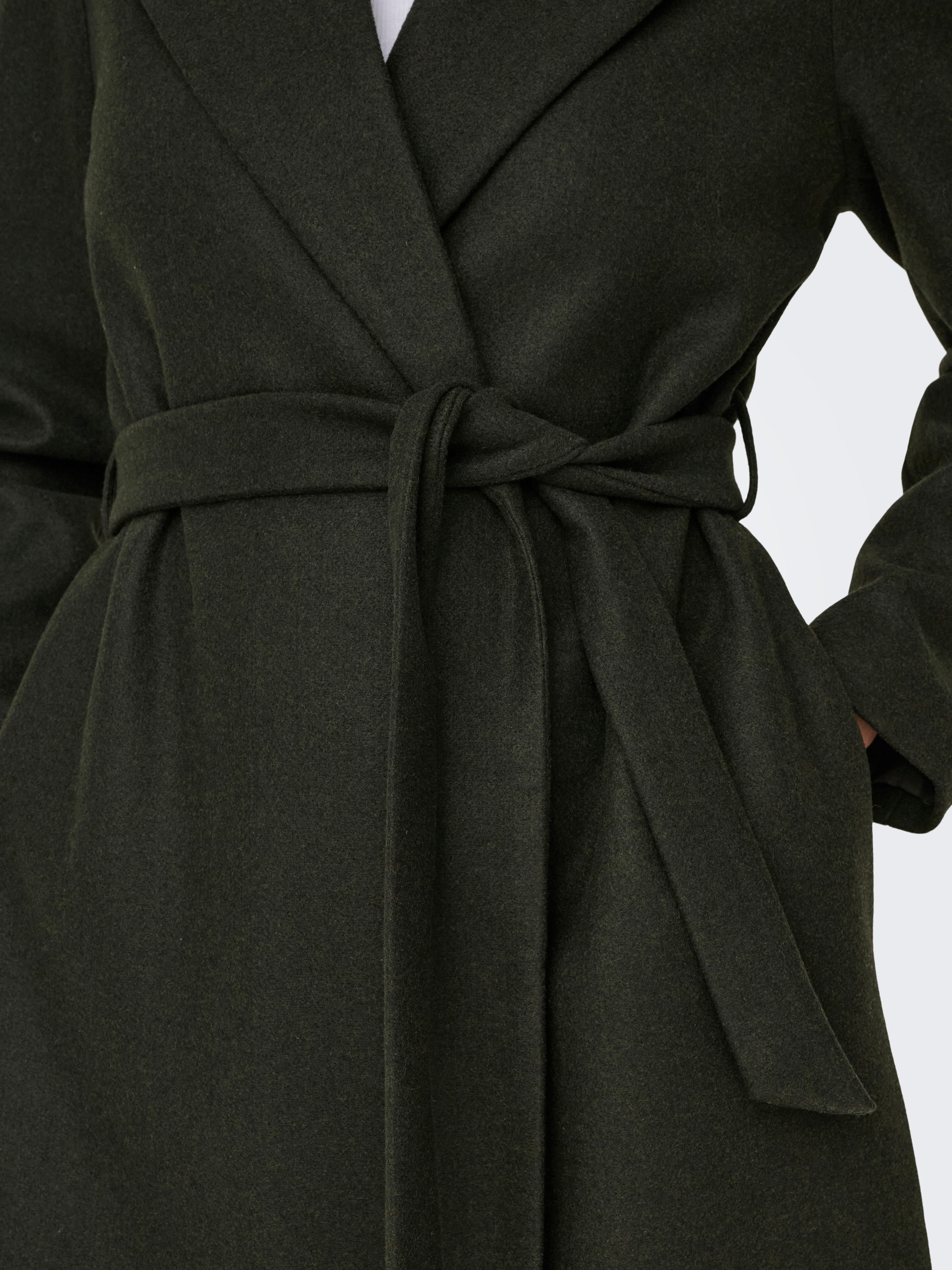 Only Lange jas ONLALVILDA LIFE WRAP COAT OTW
