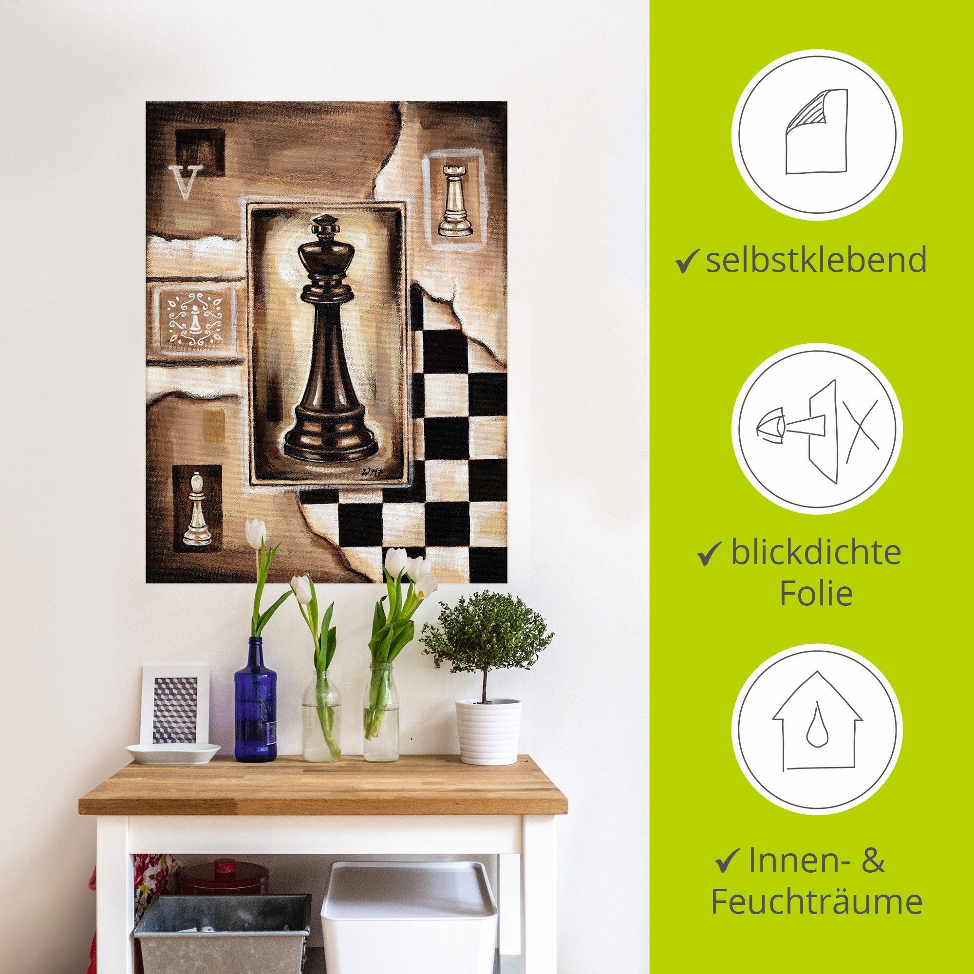 Artland Artprint Schaken koning als poster, muursticker in verschillende maten