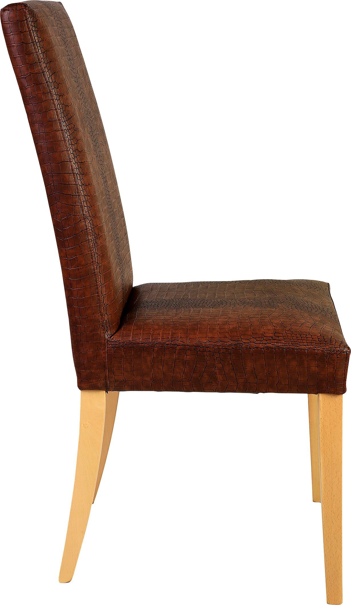 Home affaire Stoel Java Overtrokken met kunstleer met animal-stempeldruk (set, 2 stuks)