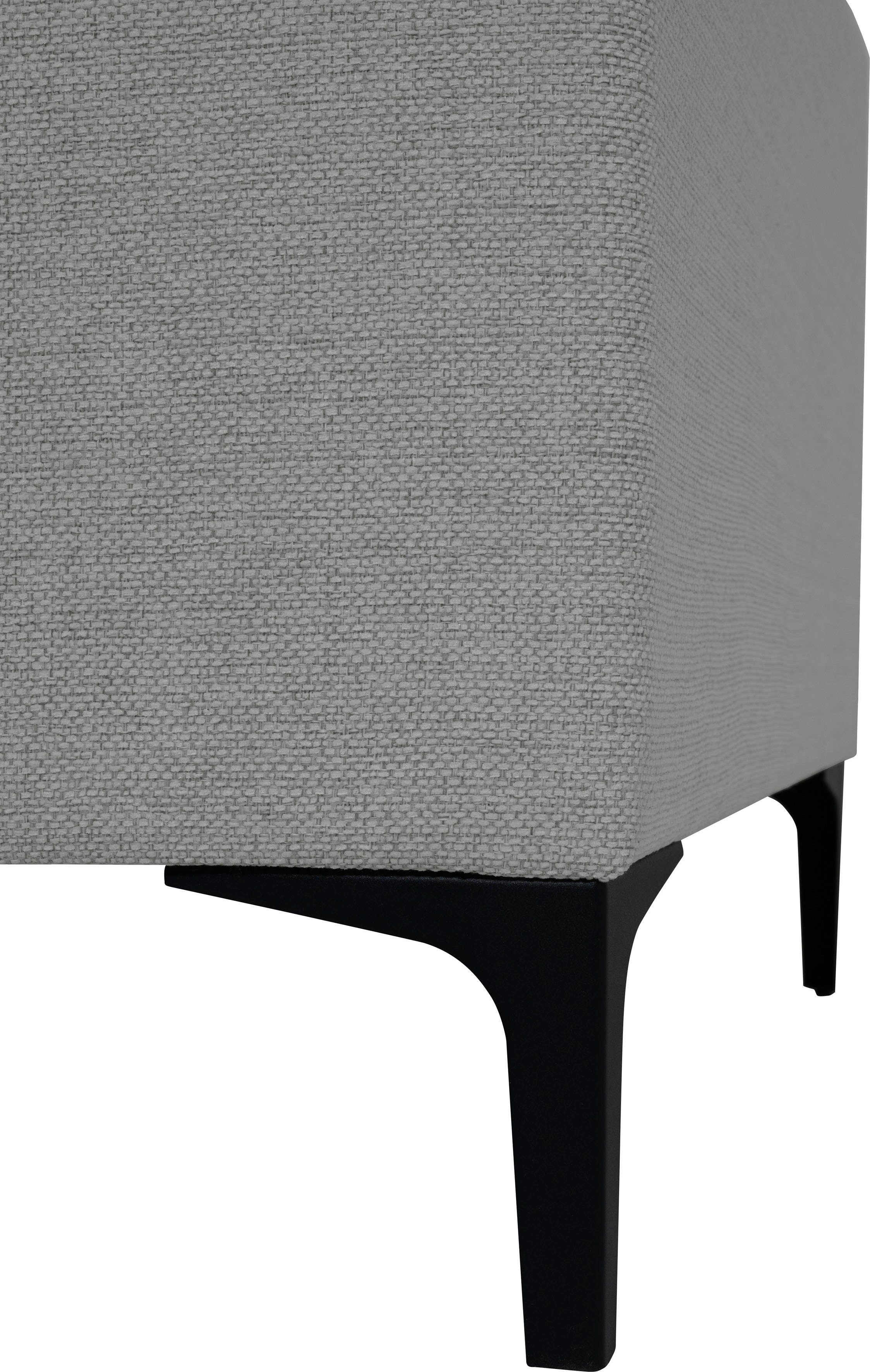 Places of Style Hoekbank Xander, L-model, Breedte 289 cm, geweven stof, soft-touch chenille, zwarte metalen voeten