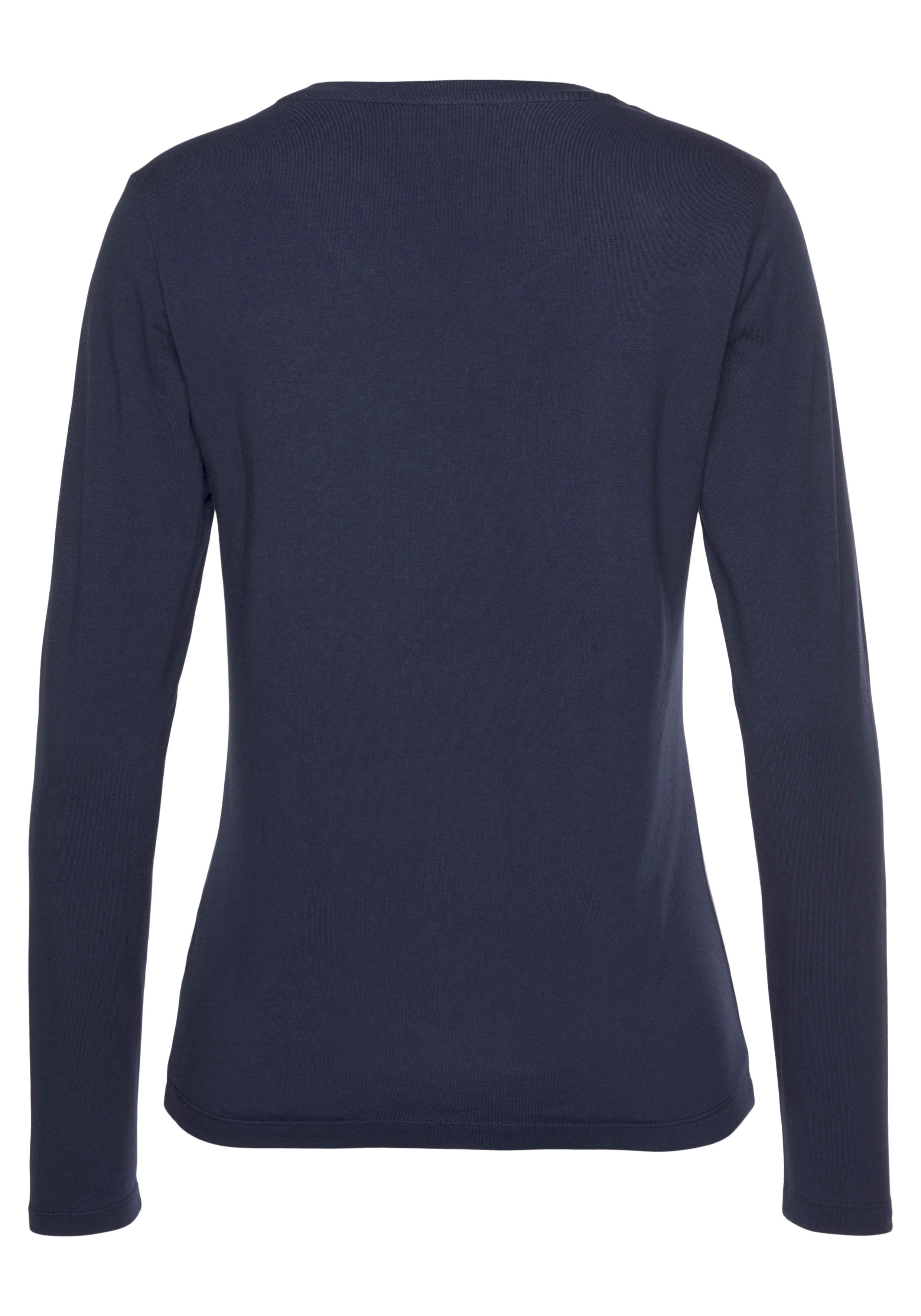 Eastwind Shirt met lange mouwen Lange mouw, in basic-stijl, ronde halslijn, van katoen (Set van 3)