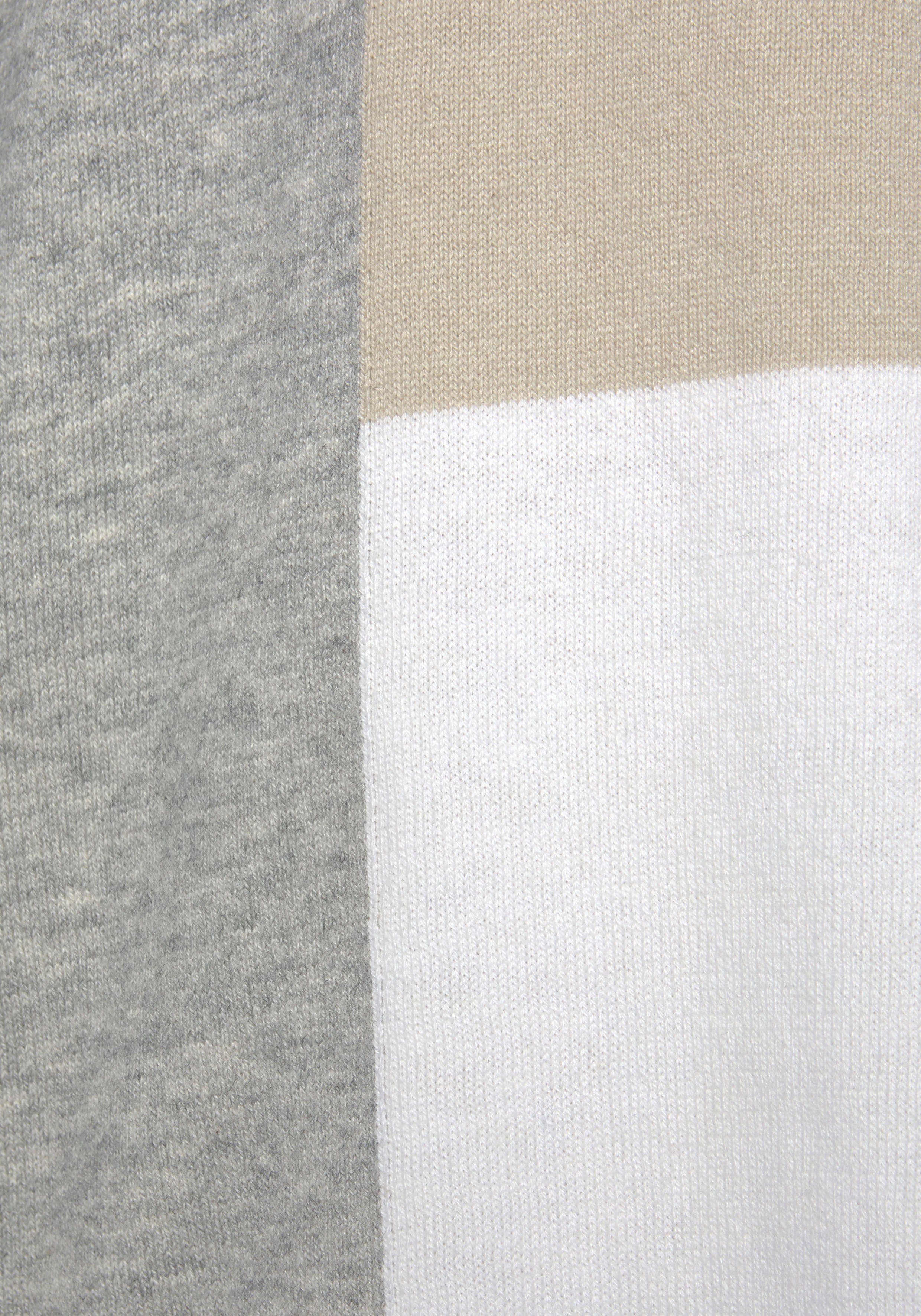 Lascana Trui met ronde hals met color blocking-look, damestrui, katoen, los en verhullend