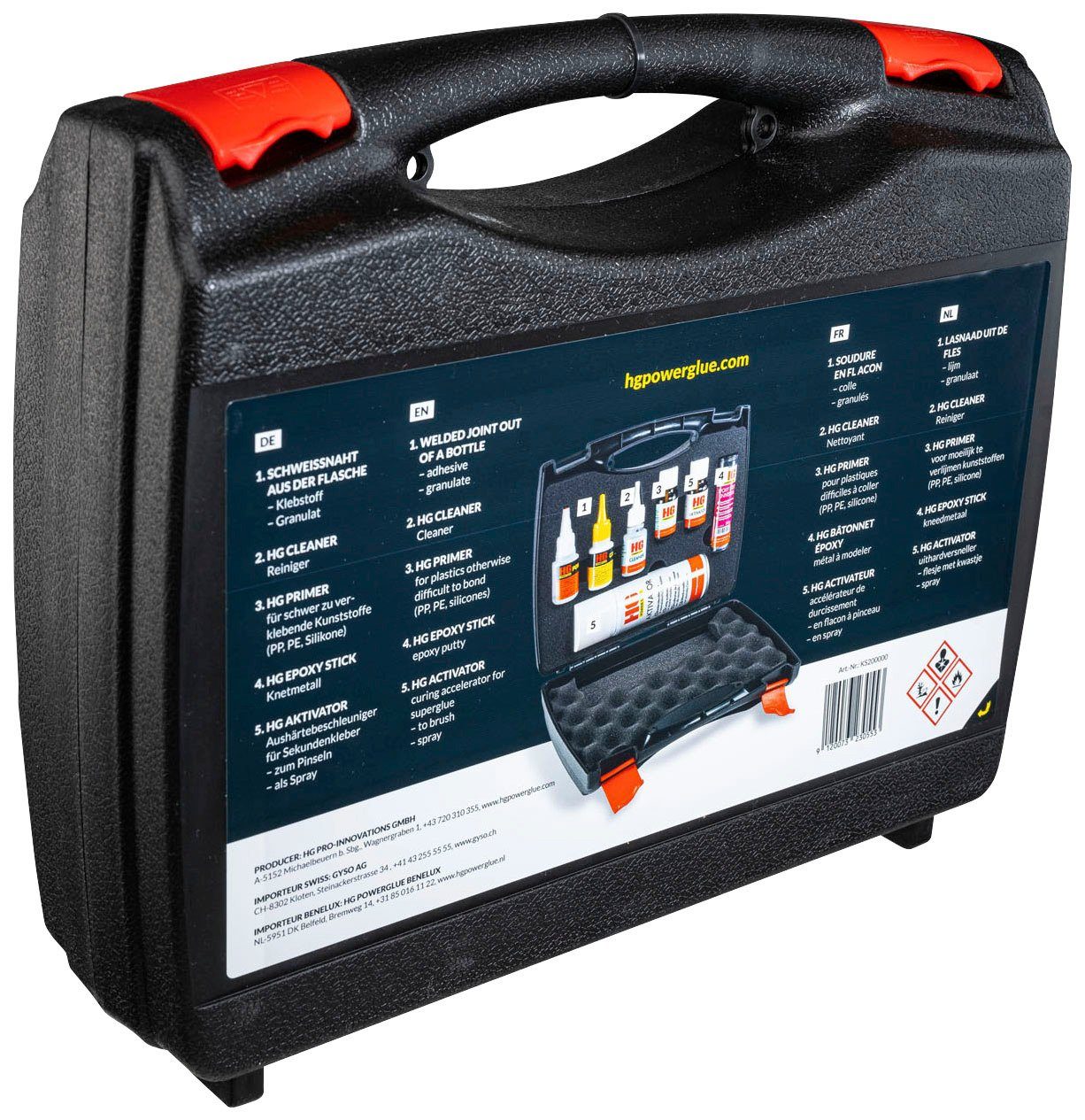 HG Lijm PowerGlue Professionele XXL-koffer, de lasnaad uit de fles