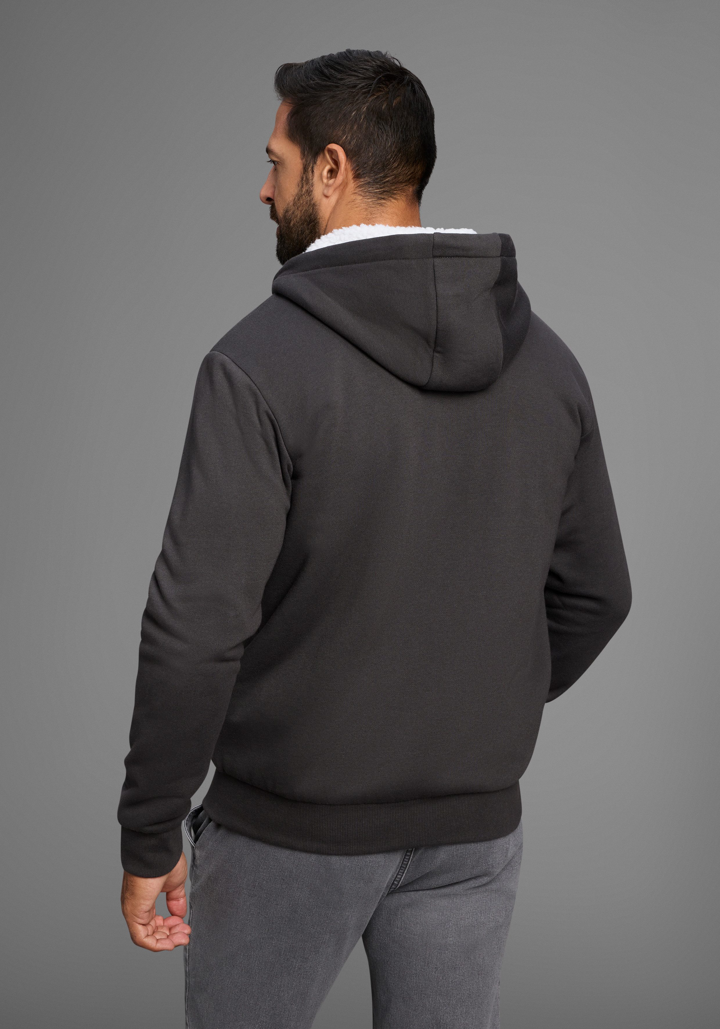 H.I.S Sweatvest met voering van imitatiebont - nieuwe collectie