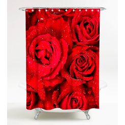 sanilo douchegordijn rosen hoogte 200 cm rood