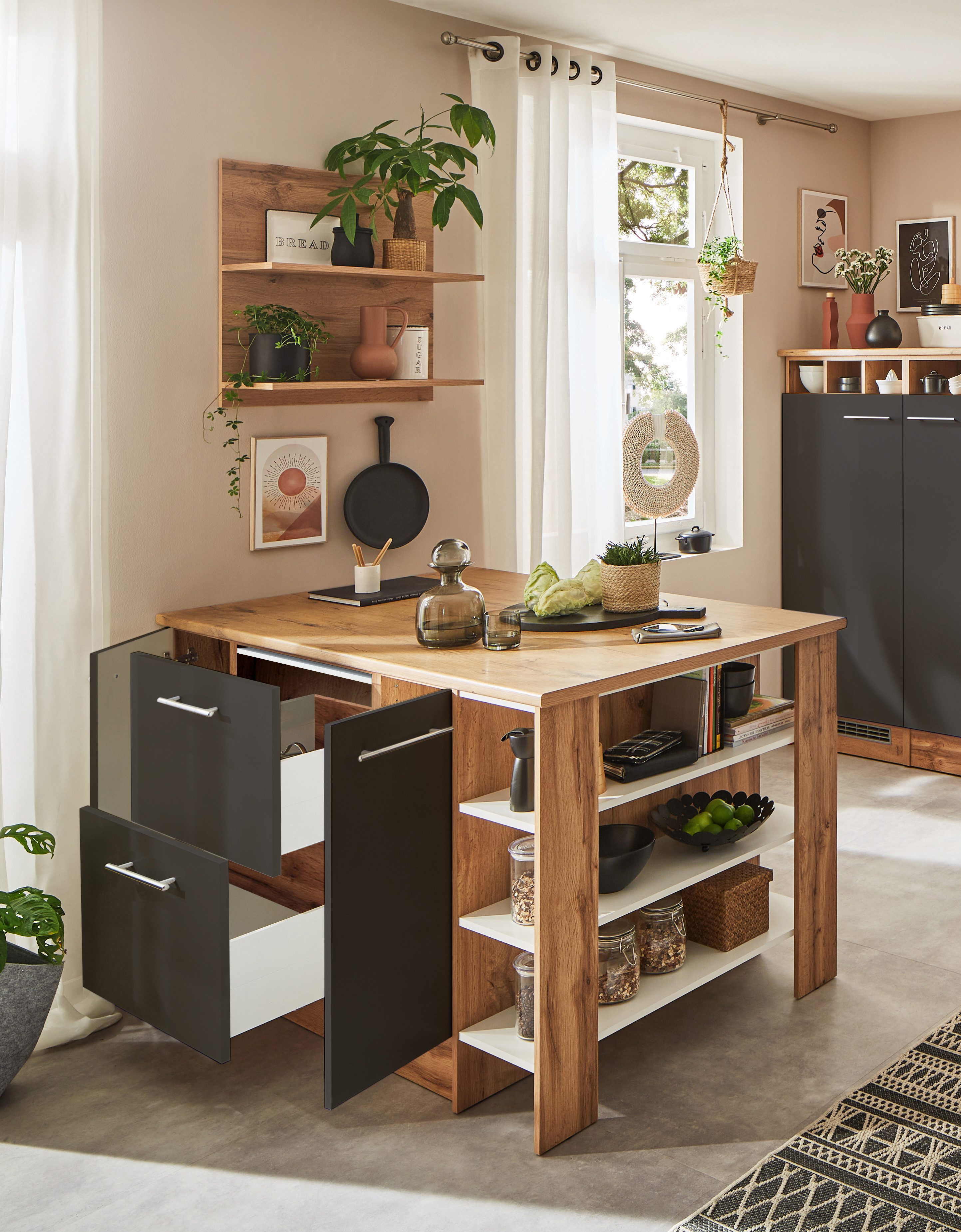 RESPEKTA Kookeiland HILDE Breedte 150 cm, incl. wandplank