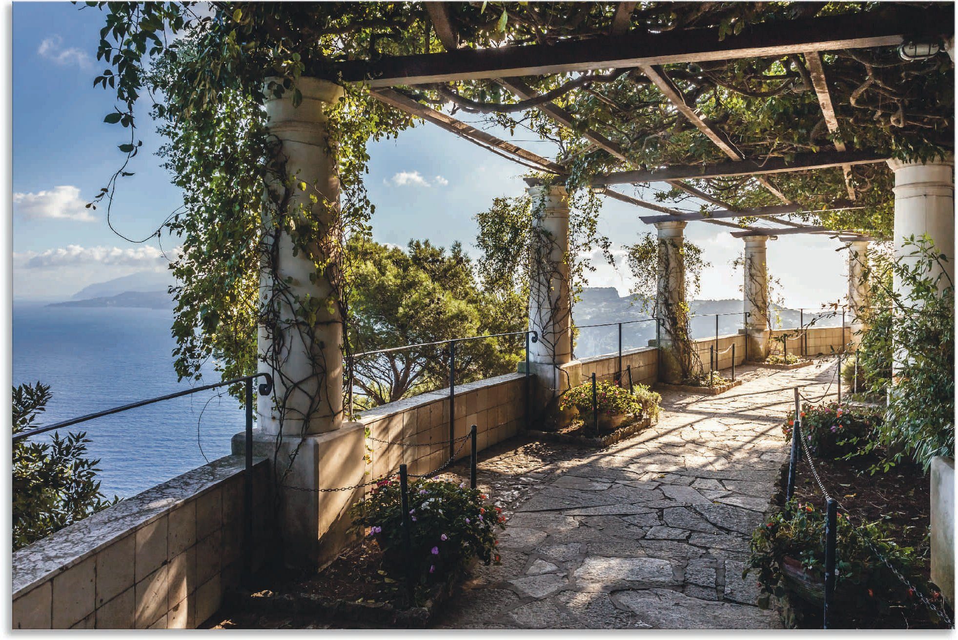 Artland Artprint Garten der Villa San Michele auf Capri in vele afmetingen & productsoorten - artprint van aluminium / artprint voor buiten, artprint op linnen, poster, muursticker