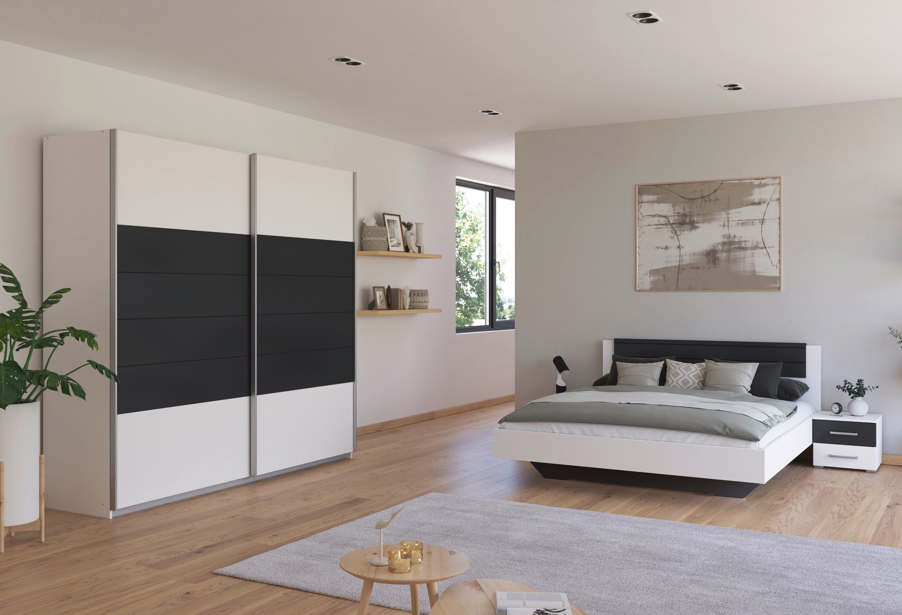 rauch Slaapkamerserie Compleet slaapkamer BARCELONA met kast breedte 226 cm(set, 4-delig)