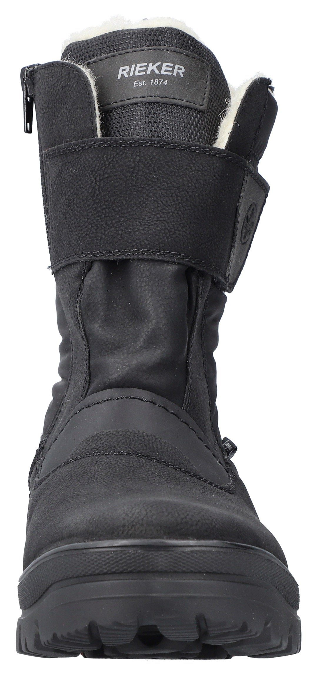 Rieker Winterlaarzen velcro boots with lambswool lining, flip grip sole and tex membrane
