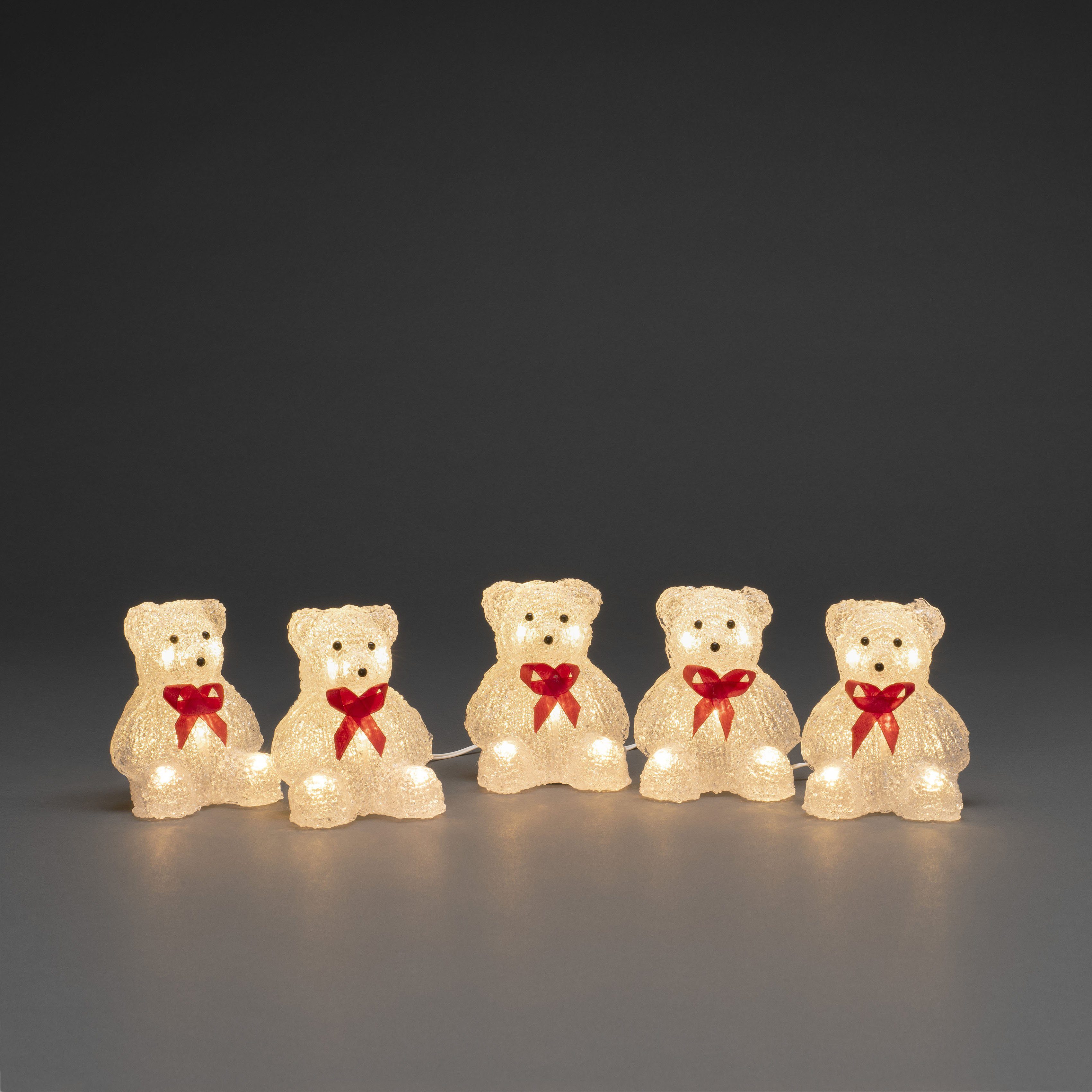 KONSTSMIDE Led-lichtsnoer Kerstversiering buiten Led acryl beren, set van 5, 40 warmwitte dioden (1 stuk)