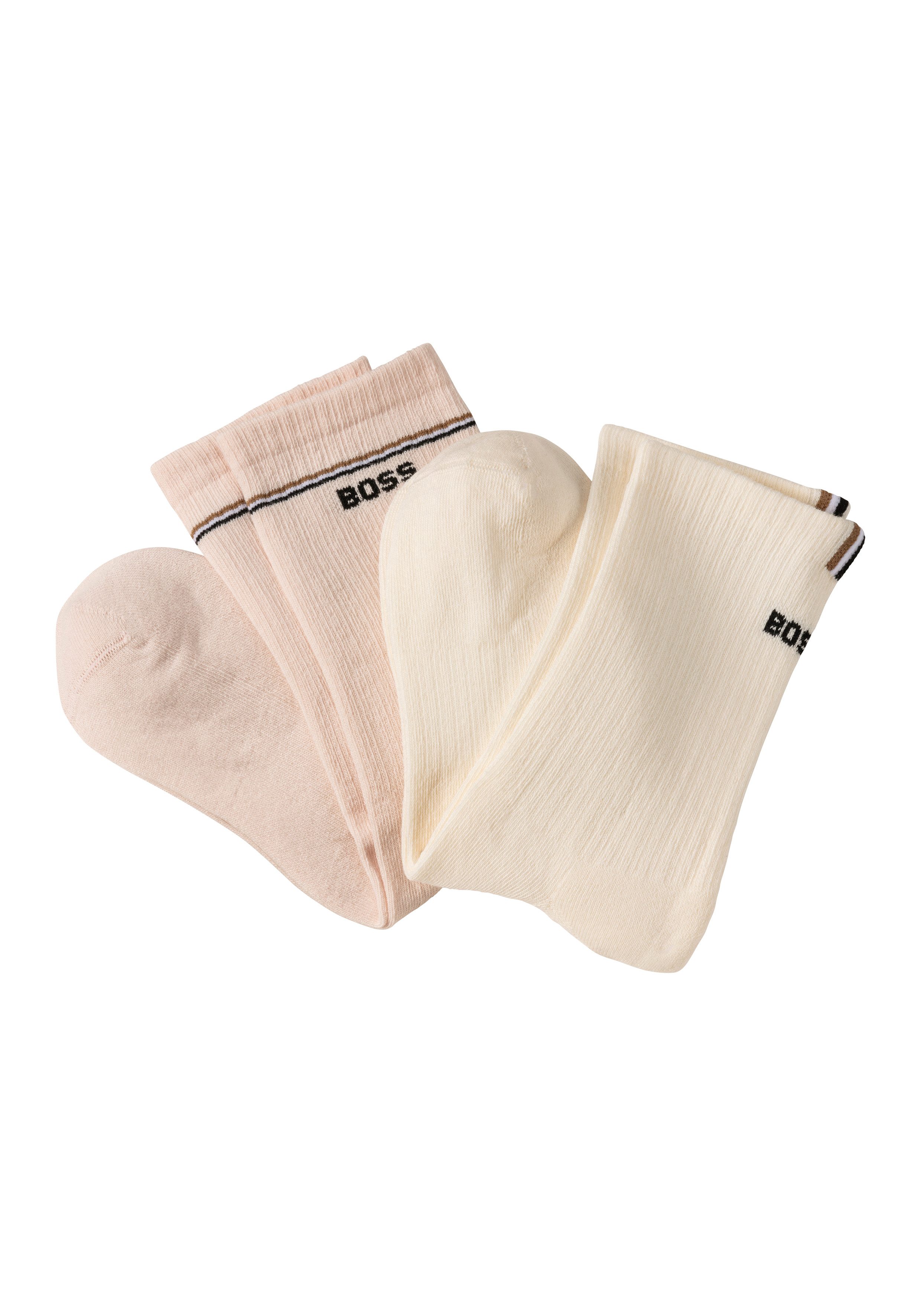 BOSS Sokken 2P QS Iconic CC W met boss logo-opdruk (set, 2 paar, 2 stuks) dames sokken maat 35-38 roze