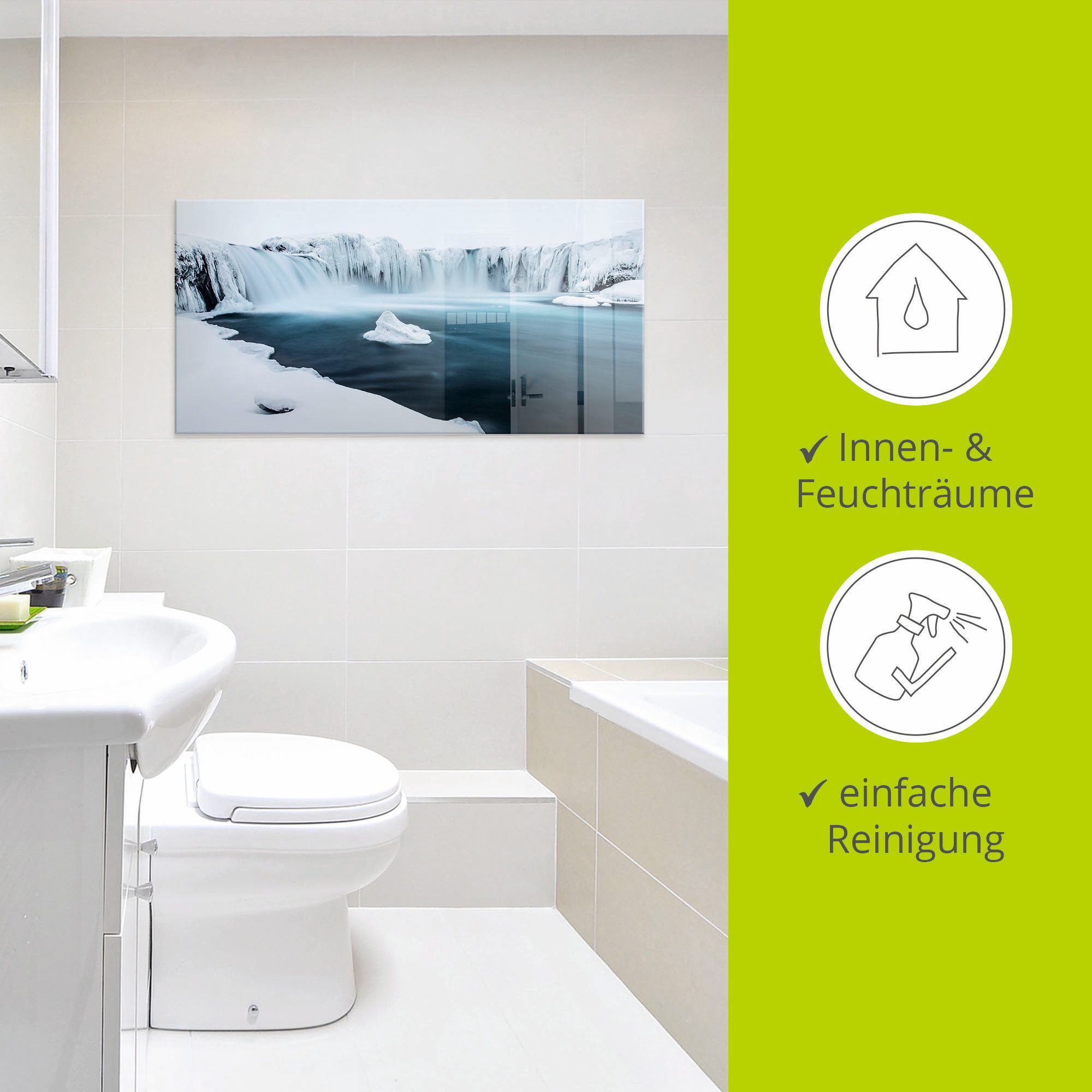 Artland Print op glas Godafoss in verschillende maten