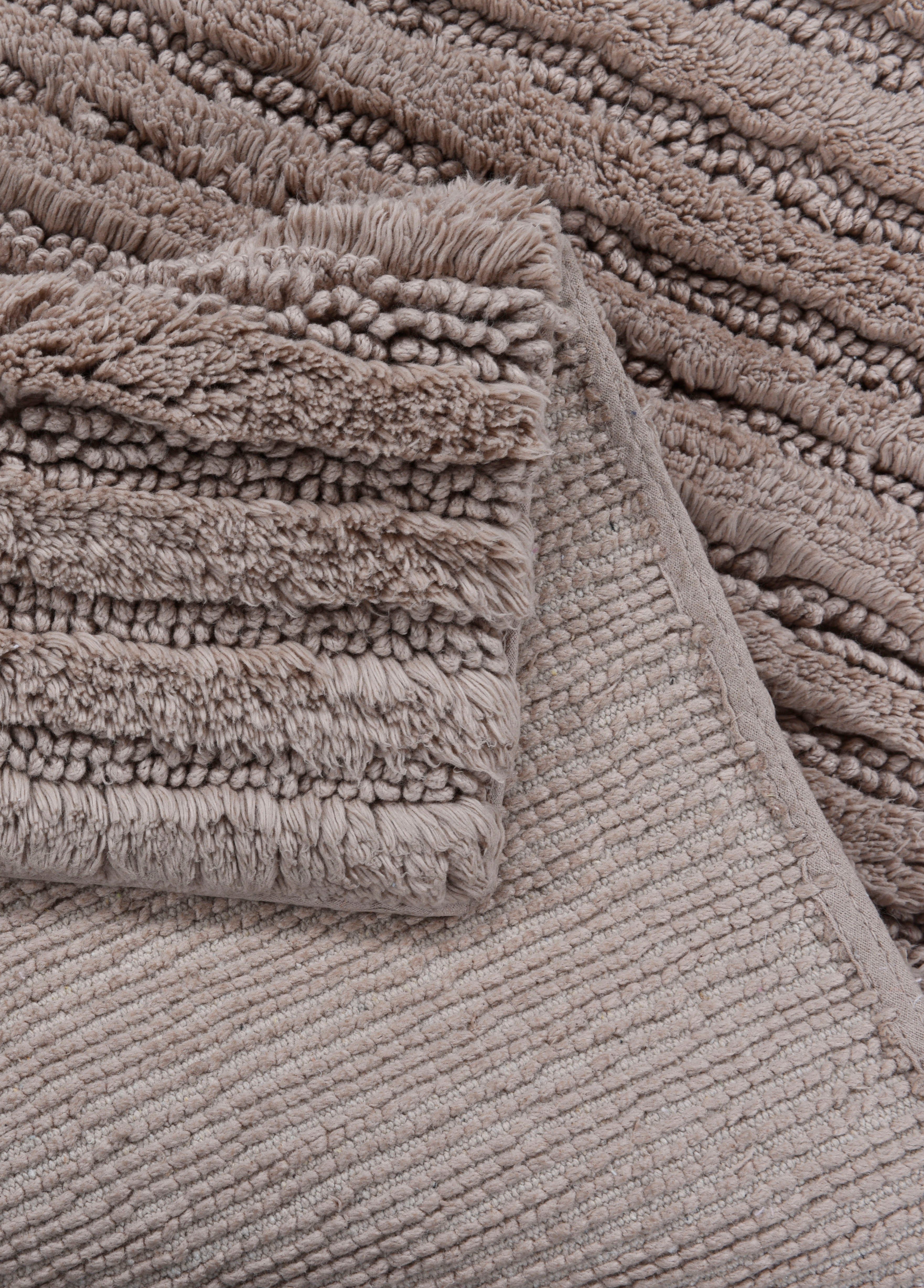 TOM TAILOR HOME Badmat Cotton Stripes Unikleurig, gestreept, puur katoen, reliëfeffect (1 stuk)