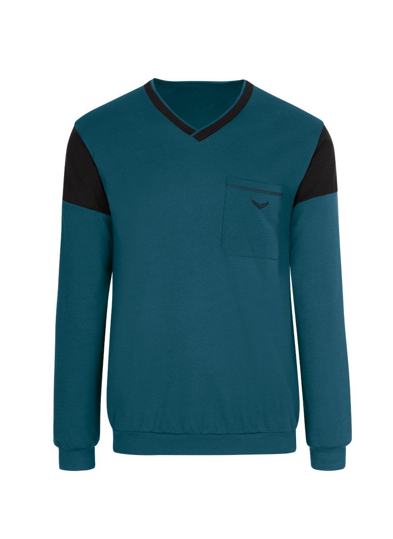 Trigema Pyjama TRIGEMA modieus pyjamashirt met borstzak (1-delig)