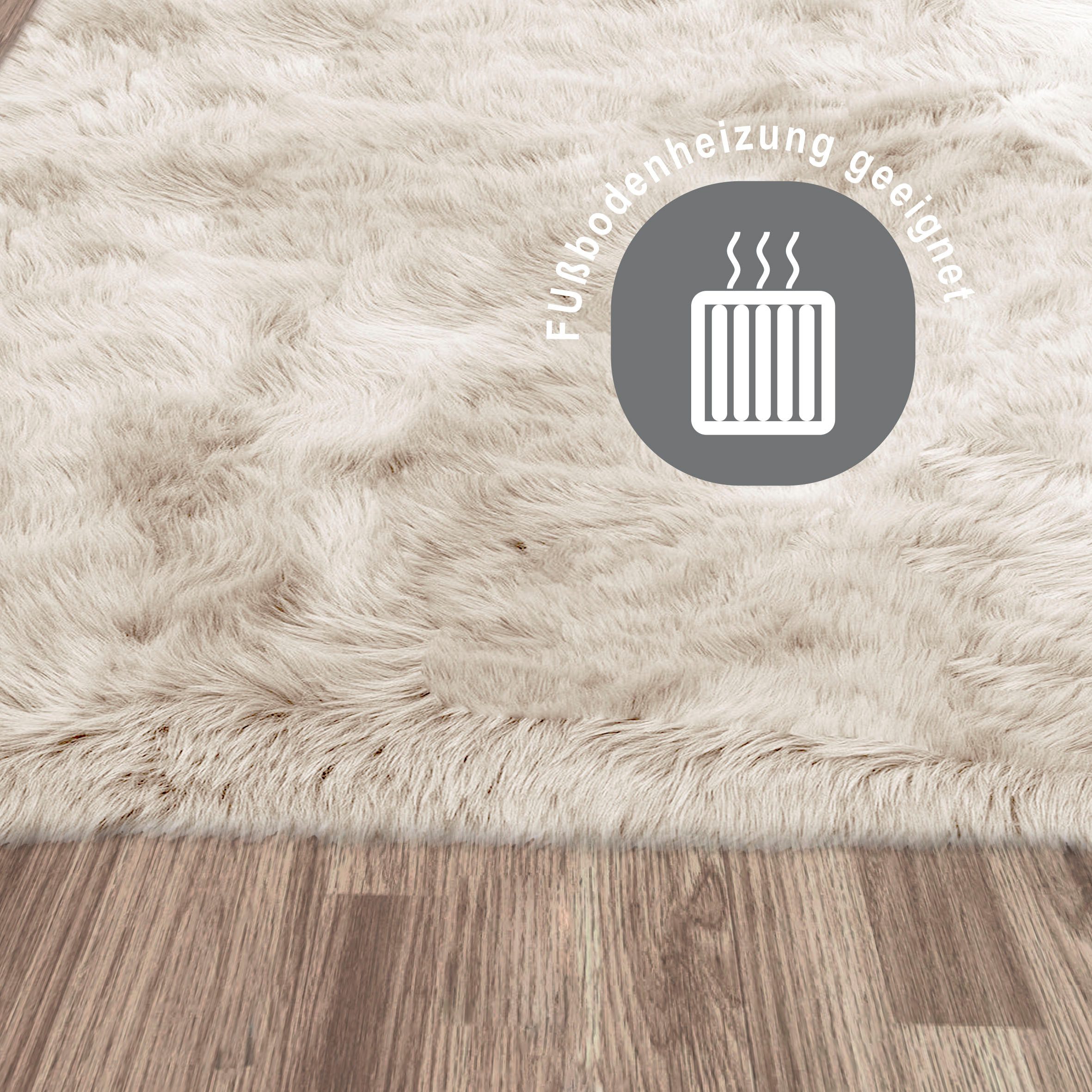 my home Hoogpolig vloerkleed Valeria schapenvacht tapijt knuffelig Imitatiebont, zachte vloerkleden, woonkamer, slaapkamer, eetkamer